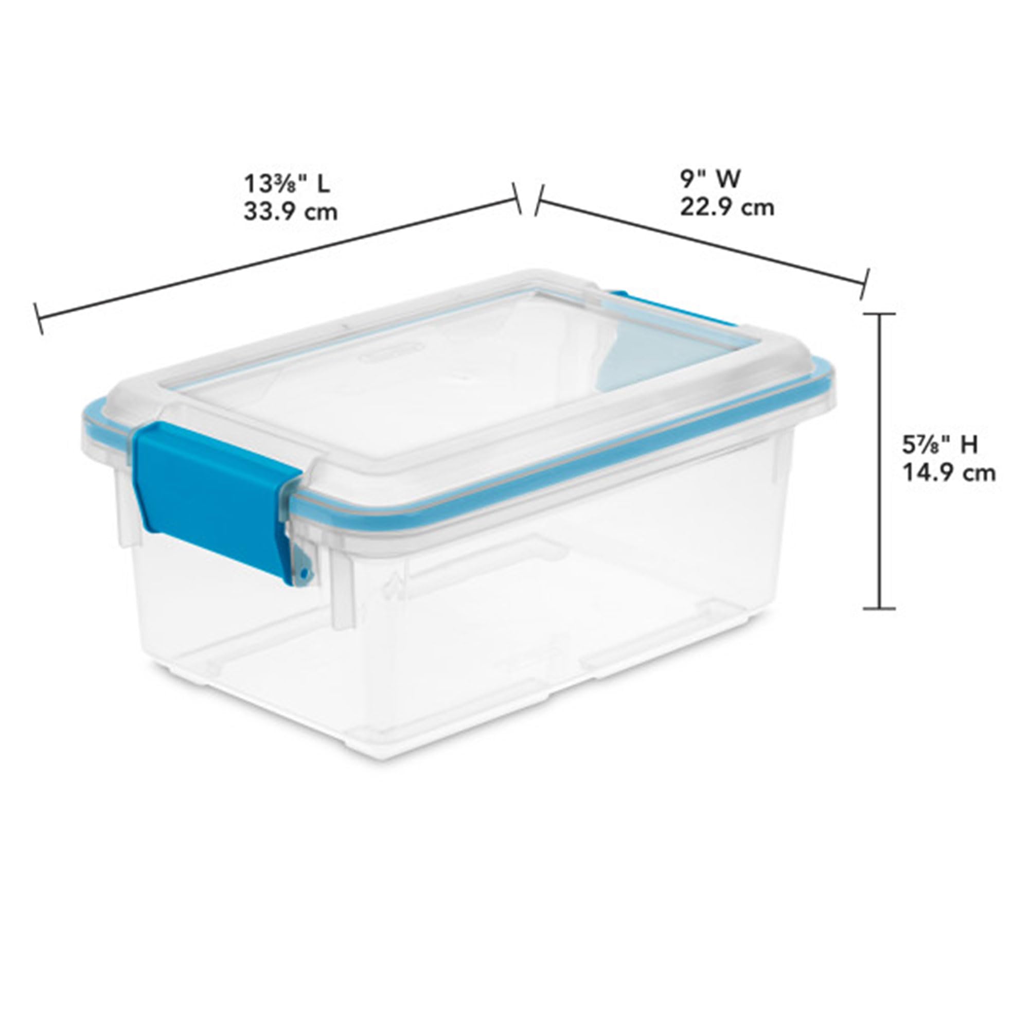Sterilite Gasket Box, Stackable Storage Bin With Latching Lid, 7.5 Quart, 24 Pack