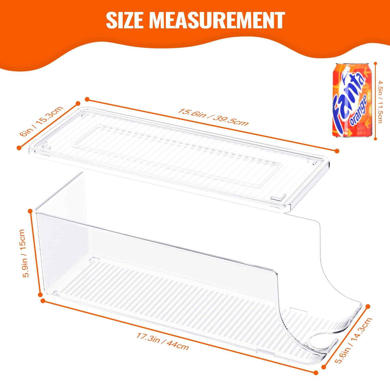 Scavata 2 Pack Soda Can Organizer For Refrigerator, Stackable Canned Food Pop Cans Container Can Holder Dispenser With Lid For F