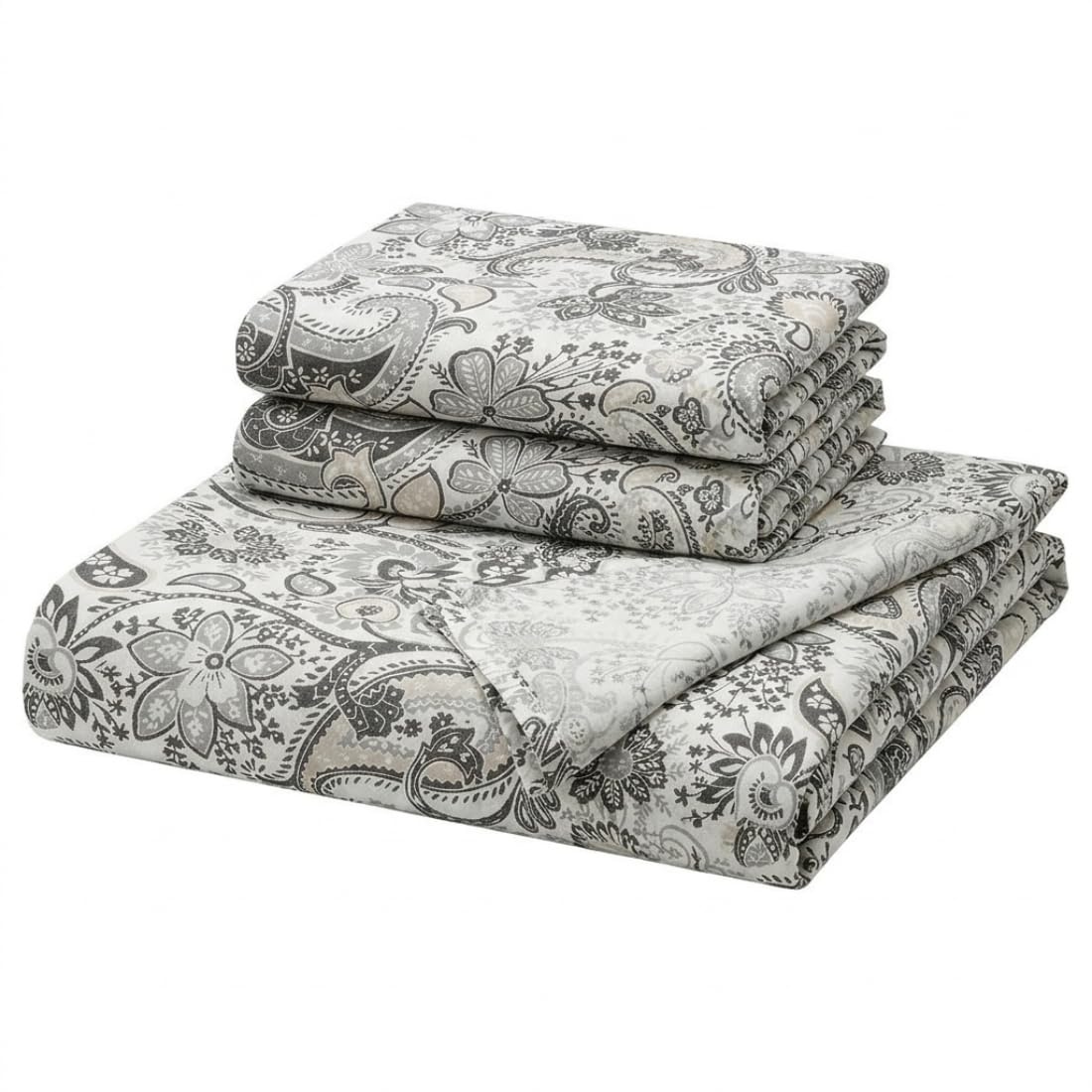 Ikea Rodgersia Bedding Set  Grey/White Flat Sheet (150X260 Cm) & Matching Pillowcase (2Pack, 50X80 Cm)