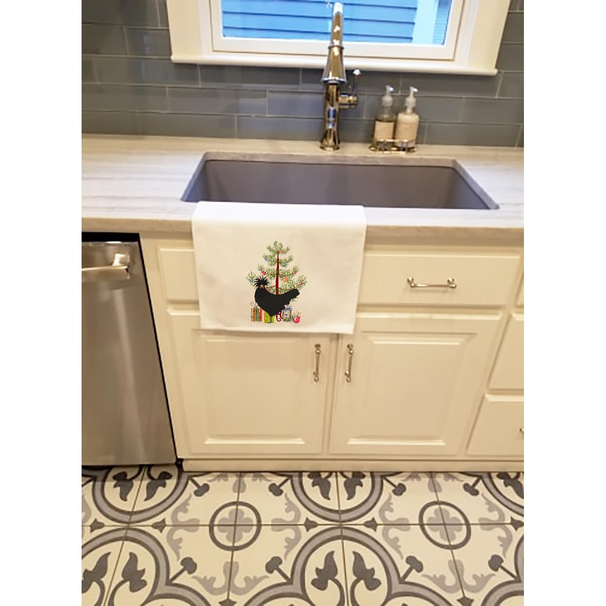 Polish Poland Chicken Christmas White Kitchen Towel Set of 2