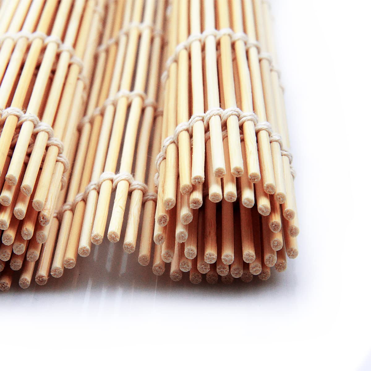Leefone 10 Pcs 9.5'' X 9.5'' Natural Bamboo Sushi Rolling Mat