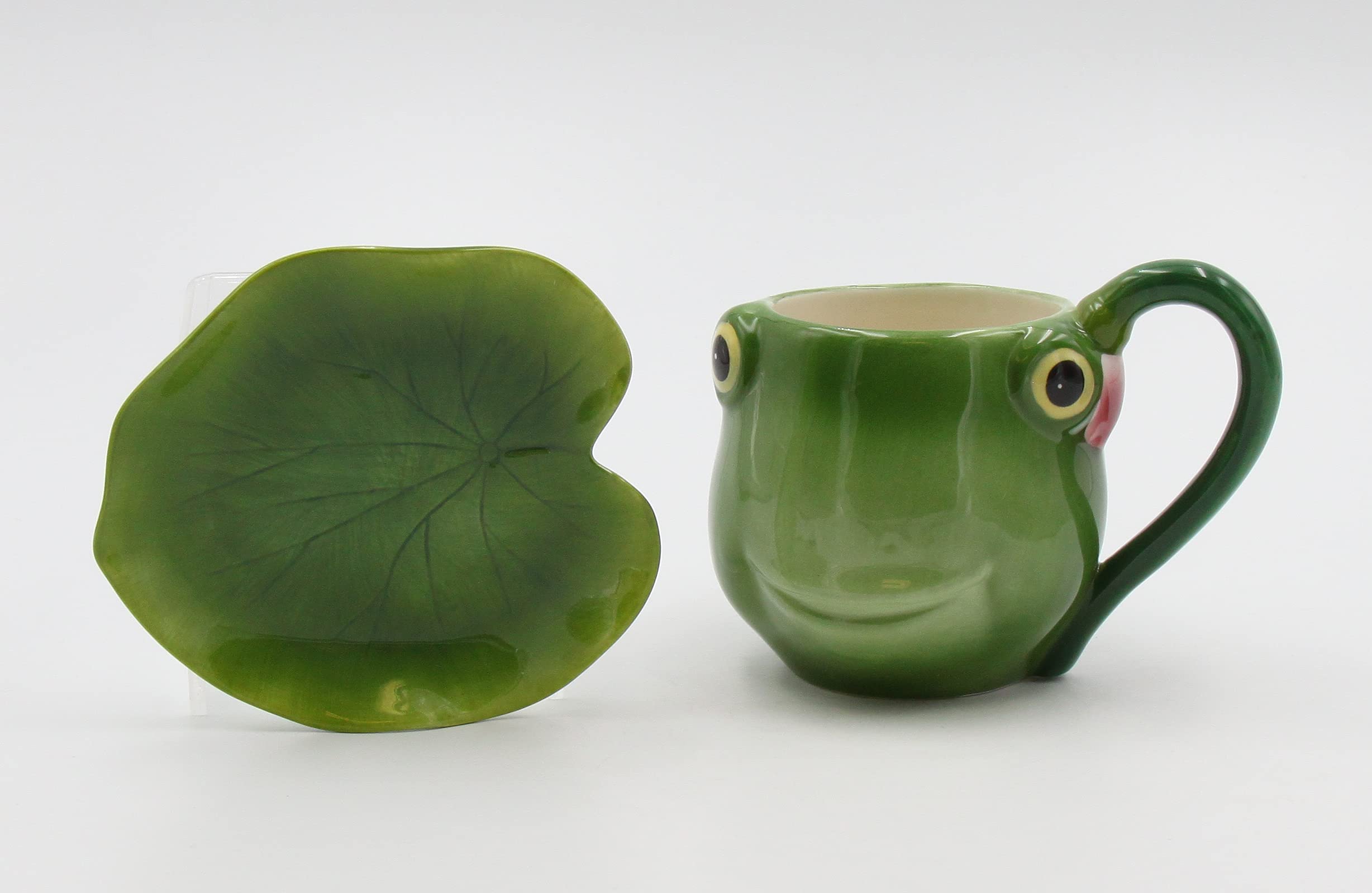 Appletree 3-7/8-Inch Ceramic Frog Cup And Saucer