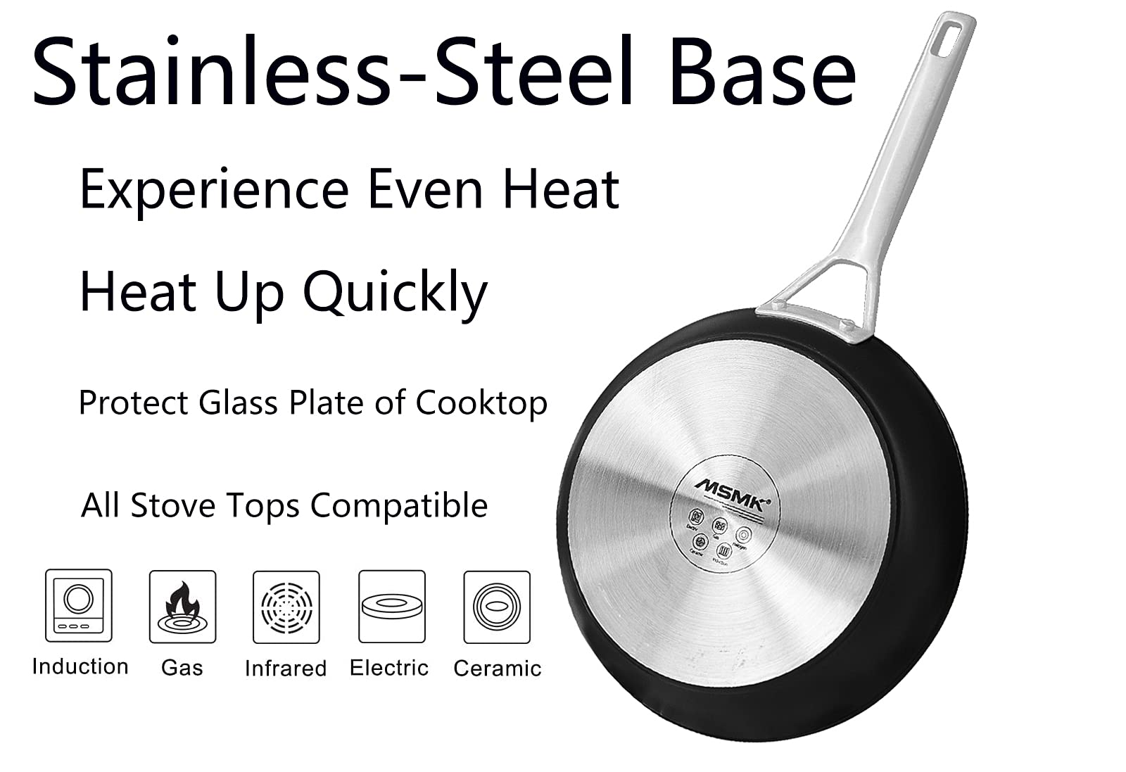 Msmk Small Frying Pan, 8-Inch Nonstick Durable Egg Omelet Skillet With Stay-Cool Handle, Limestone Non Stick Coating From Gre, 4
