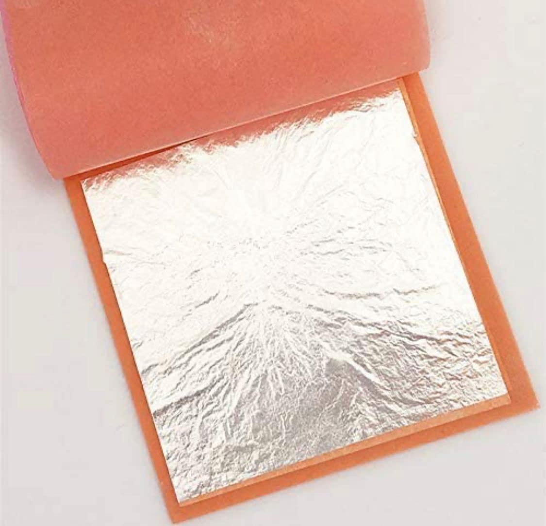 Golden Star Waraq Company Chandi Vark/Edible Silver Leaf Jumbo Sized 4X6 Inch Sheet/German Finest Silver Leaves for Sweets/Face 