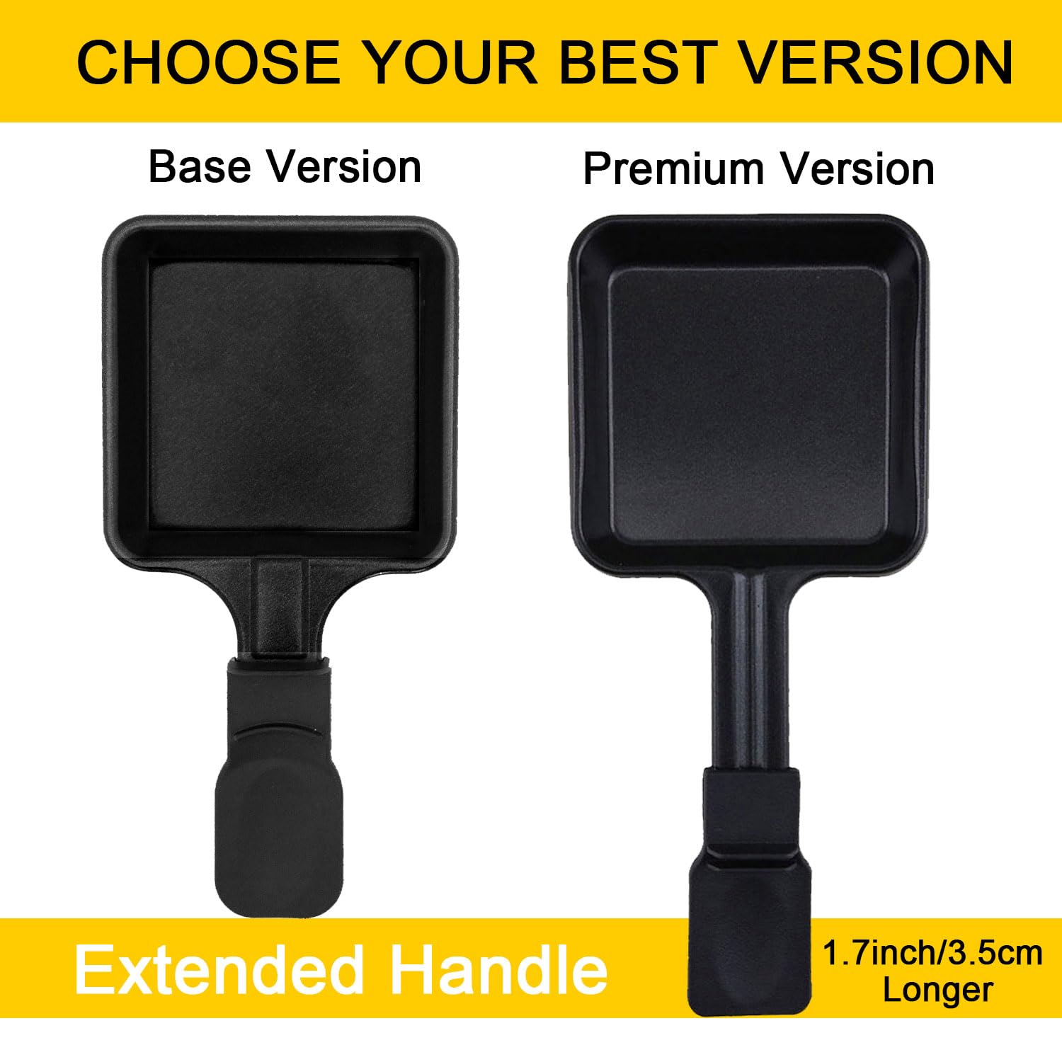 Honne Square Shape Non-Stick Coating Mini Raclette Grill Pan Cheese Pan Replacement/Additional Raclette Dishes Mini Grill Pan(4P