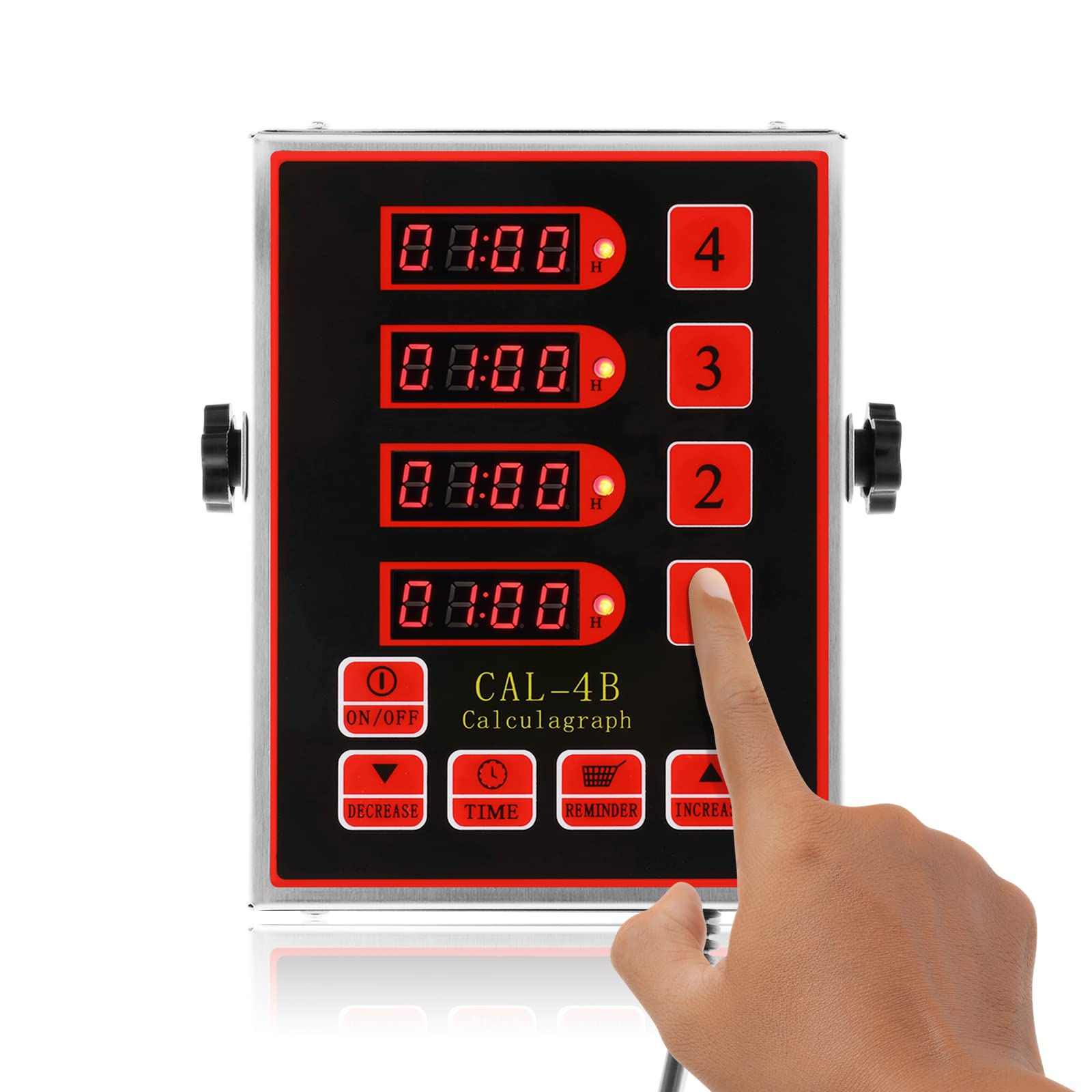 Beamnova 4 Channel Digital Kitchen Timer Cooking Loud Alarm Stainless Steel Clock Hours And Minutes Seconds Volume Control Elect