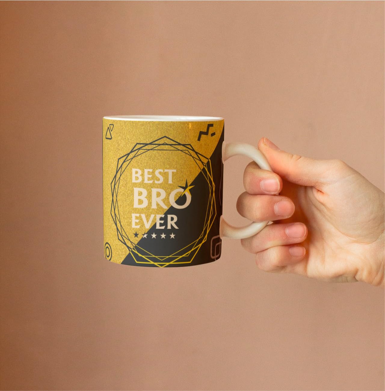 PRINTZILLA PZWM CM23 Microwave Safe Coffee Mug for Gift to Sister Brother Rakhi Birthday 300ml, Best Bro Ever
