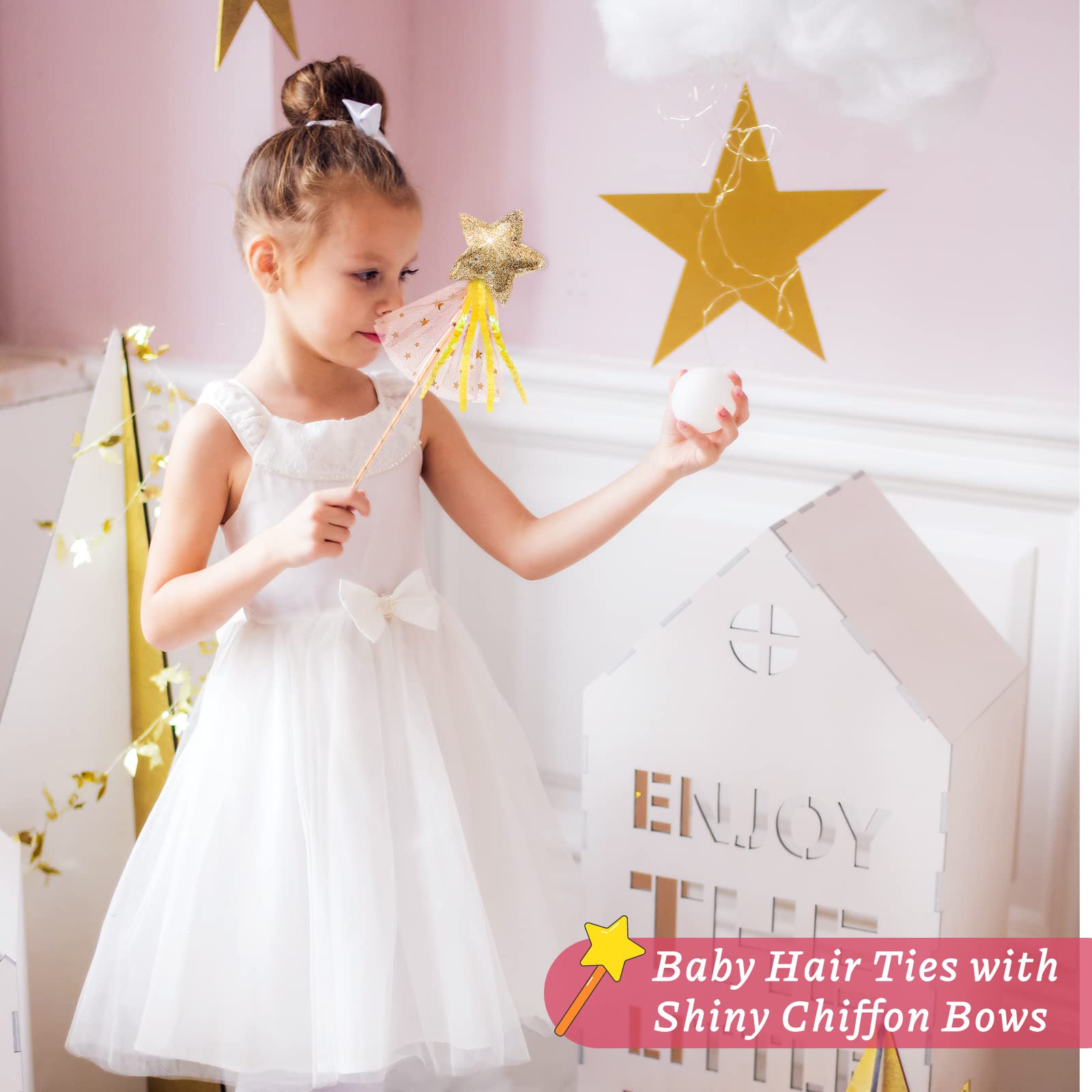 Skylety 16 Pcs Fairy Wands Star Glitter Wand Princess Wands For Girls Kids Princess Party Favors Angel Wand Sticks With Ribbon C