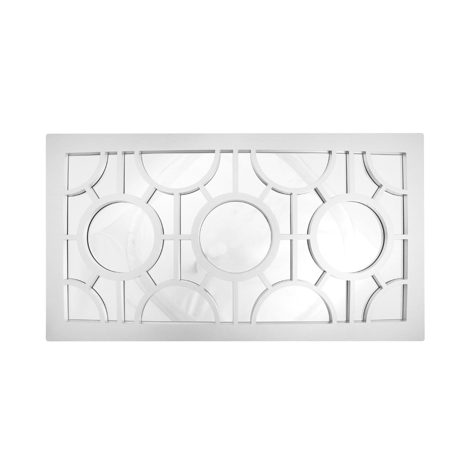 Northlight Pure Geometrical Circles Decorative Rectangular Wall Mirror, 25.5, White