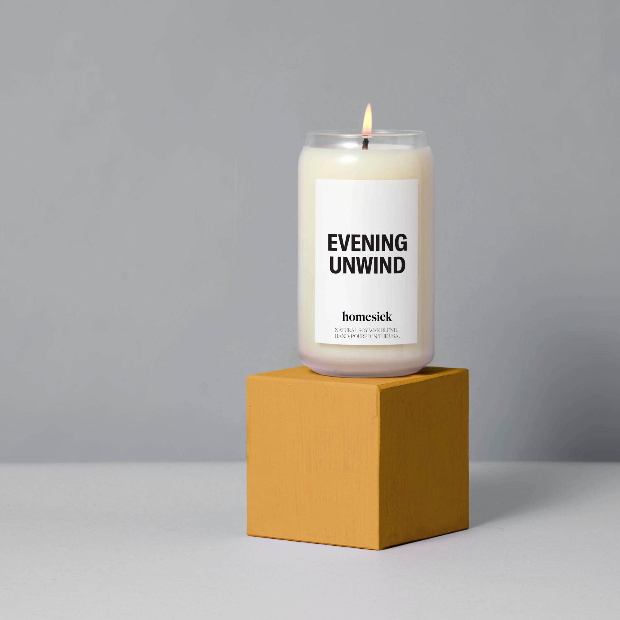 Homesick Scented Candles for Home (Evening Unwind) - 13.75 oz Long-Lasting Natural Soy Wax Blend Jar Candle Gifts for Women & Me