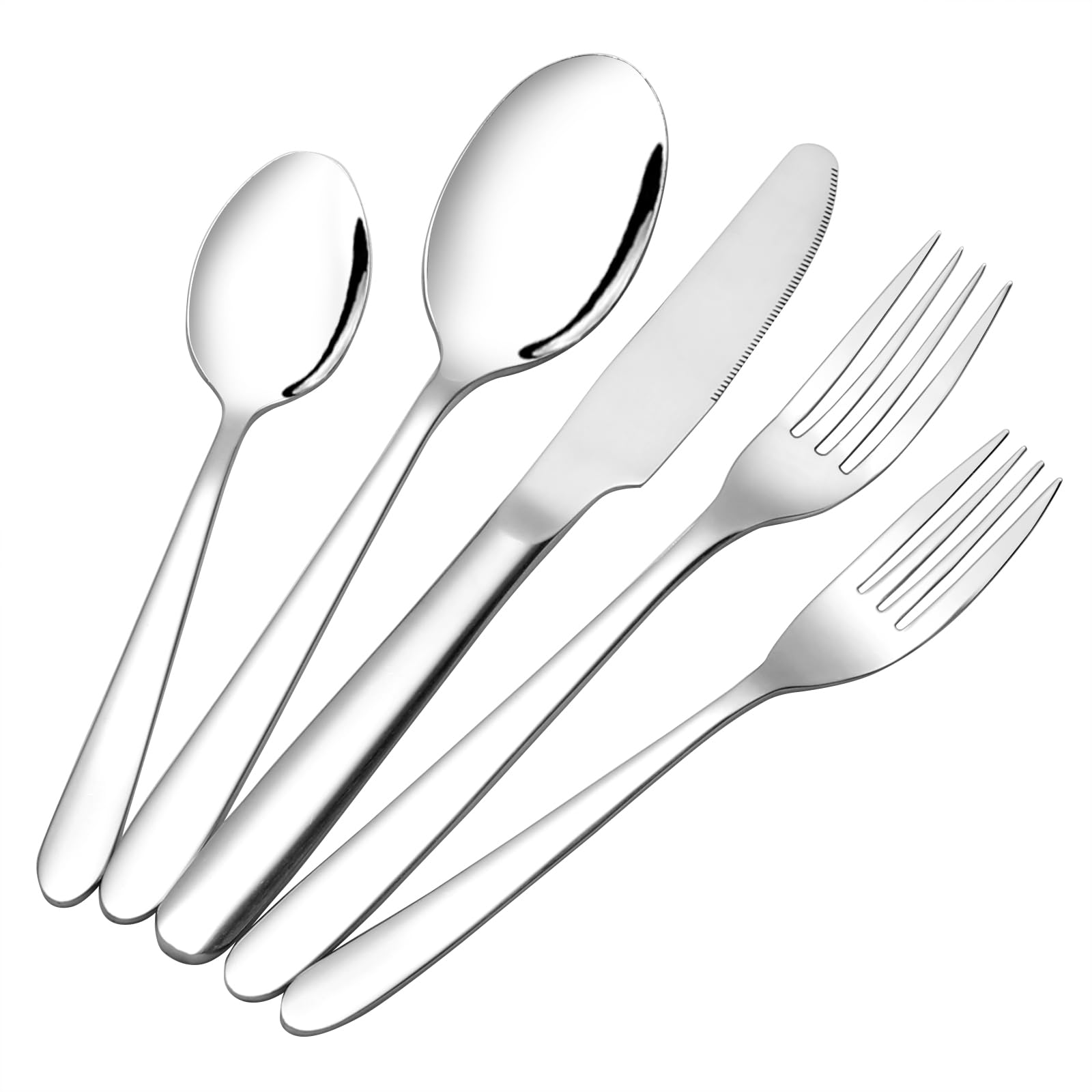 Kekow 30-Piece Silverware Set Service For 6, Stainless Steel Flatware Set, Mirror Polished
