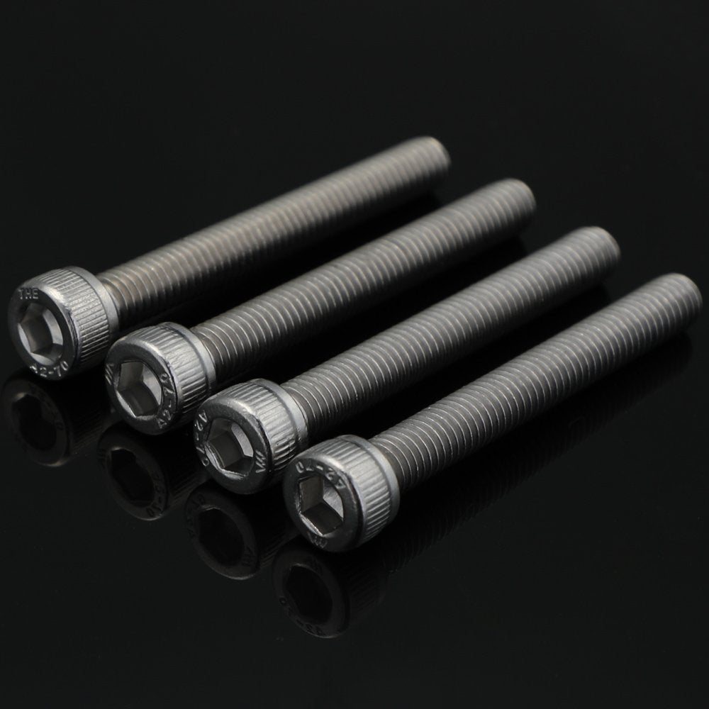 M6-10 X 75Mm Socket Head Cap Screws Metric, Allen Socket Drive, Stainless Steel 18-8, Fully Threaded, Bright Finish, Machine Thr