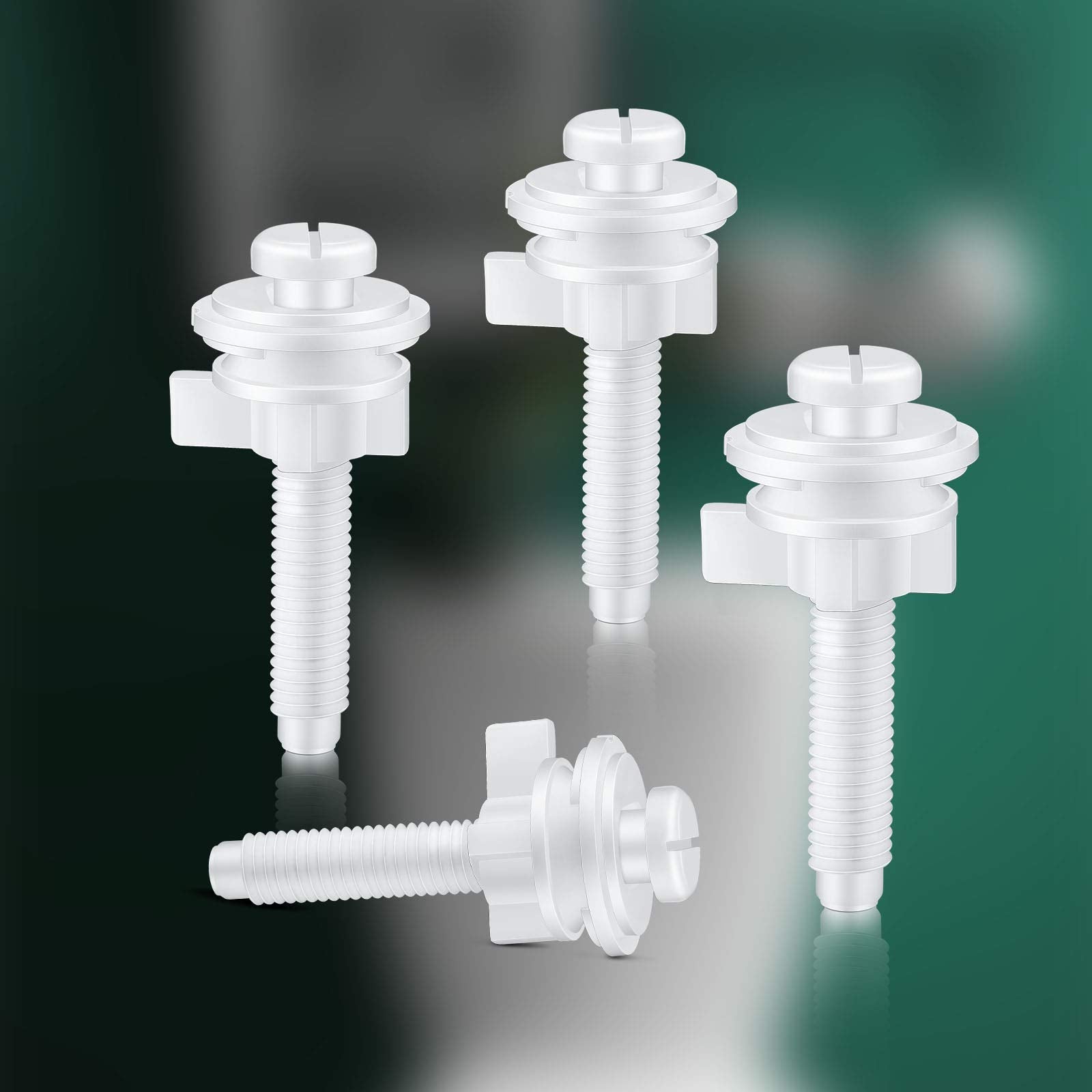 Jetec 4 Pieces Toilet Seat Screws Replacement Kit Plastic Toilet Seat Bolts Toilet Seat Hinge Bolt Screws With Plastic Nuts And