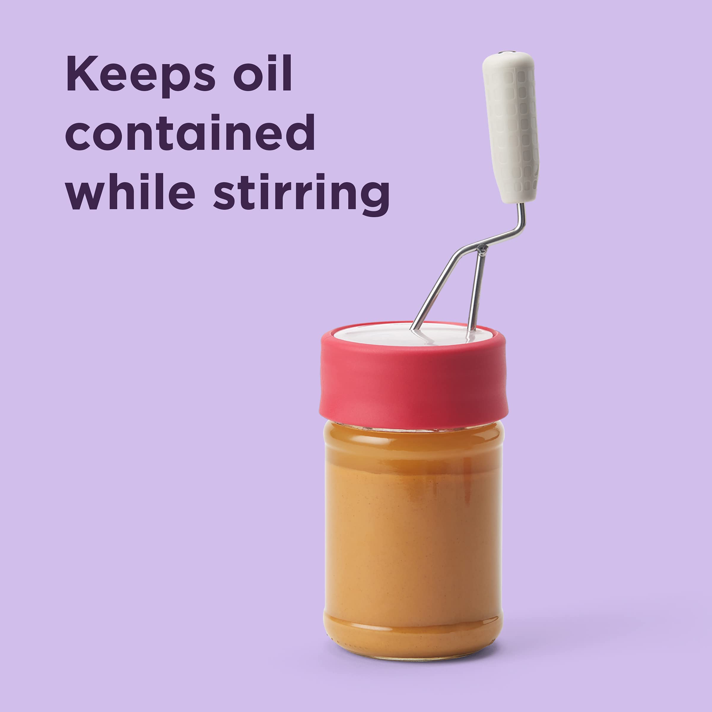 Chef'N Nut Butter Stirrer, Fits Most Mason Jars, Red