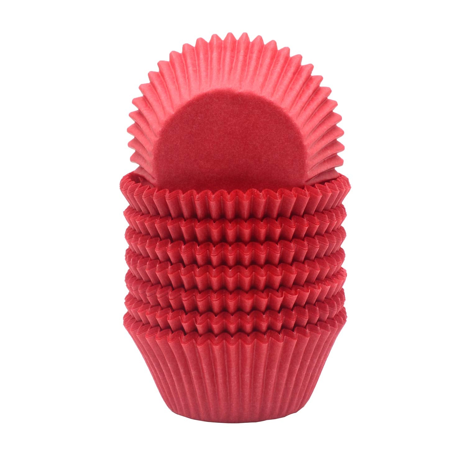 Mombake Premium Red Greaseproof Cupcake Liners Muffin Paper Baking Cups Standard Size, 200-Count
