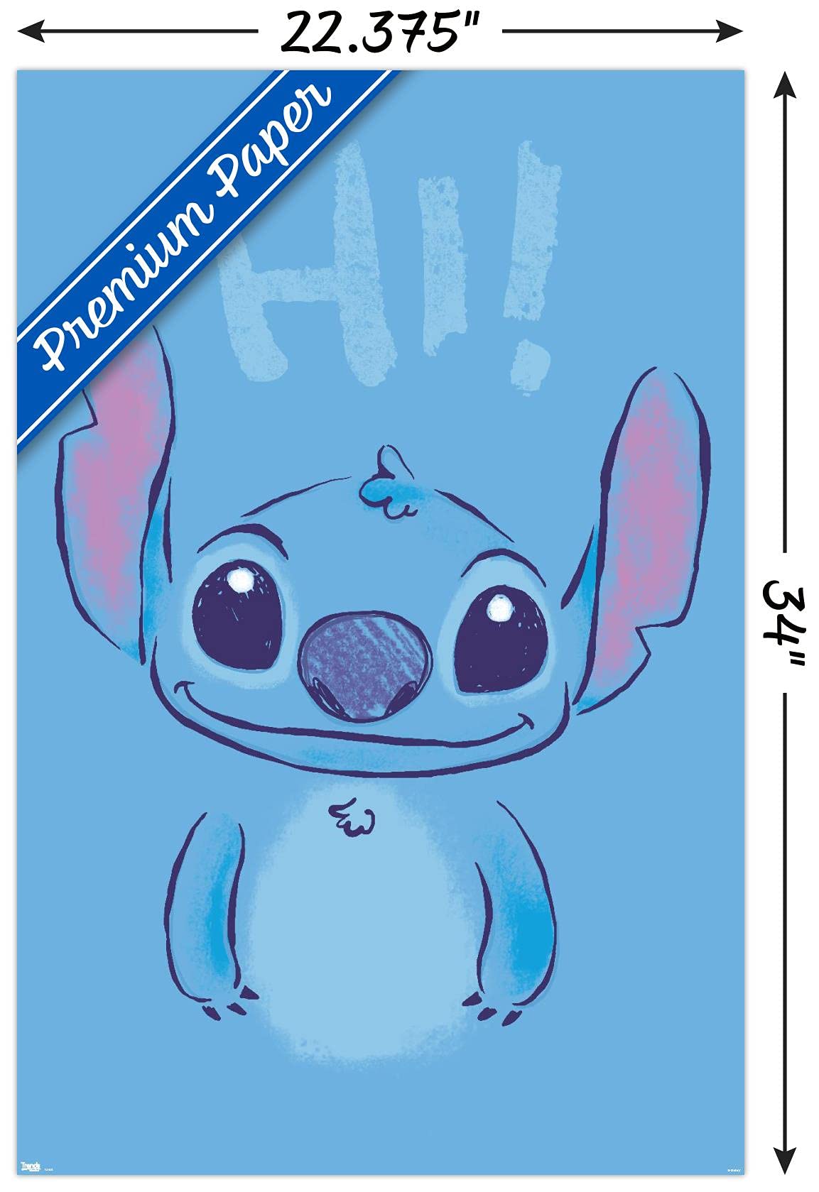 Trends International Disney Lilo And Stitch - Hi Wall Poster, 22.375'' X 34'', Premium Poster & Mount Bundle