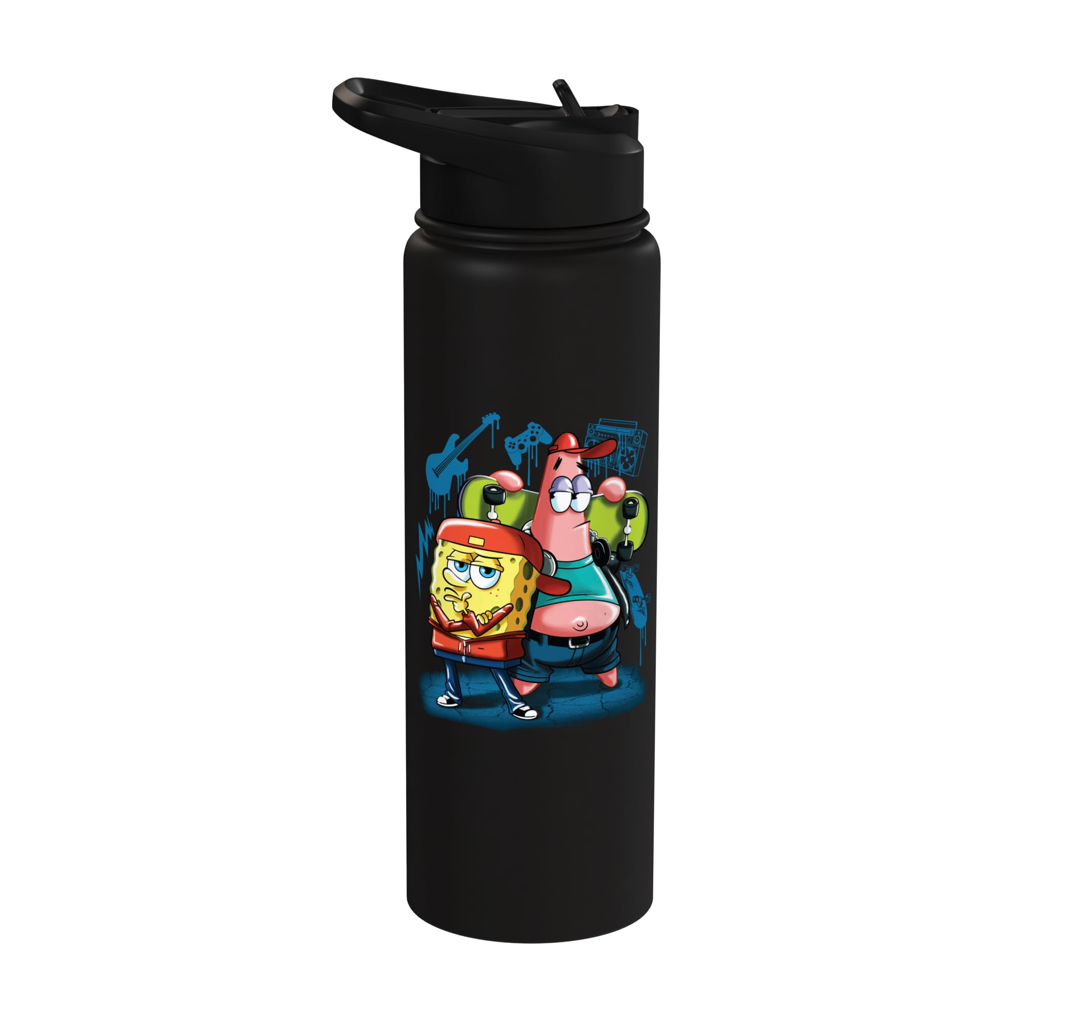 Punk Rock Spongebob With Patrick Star Stainless Steel Insulated Water Bottle