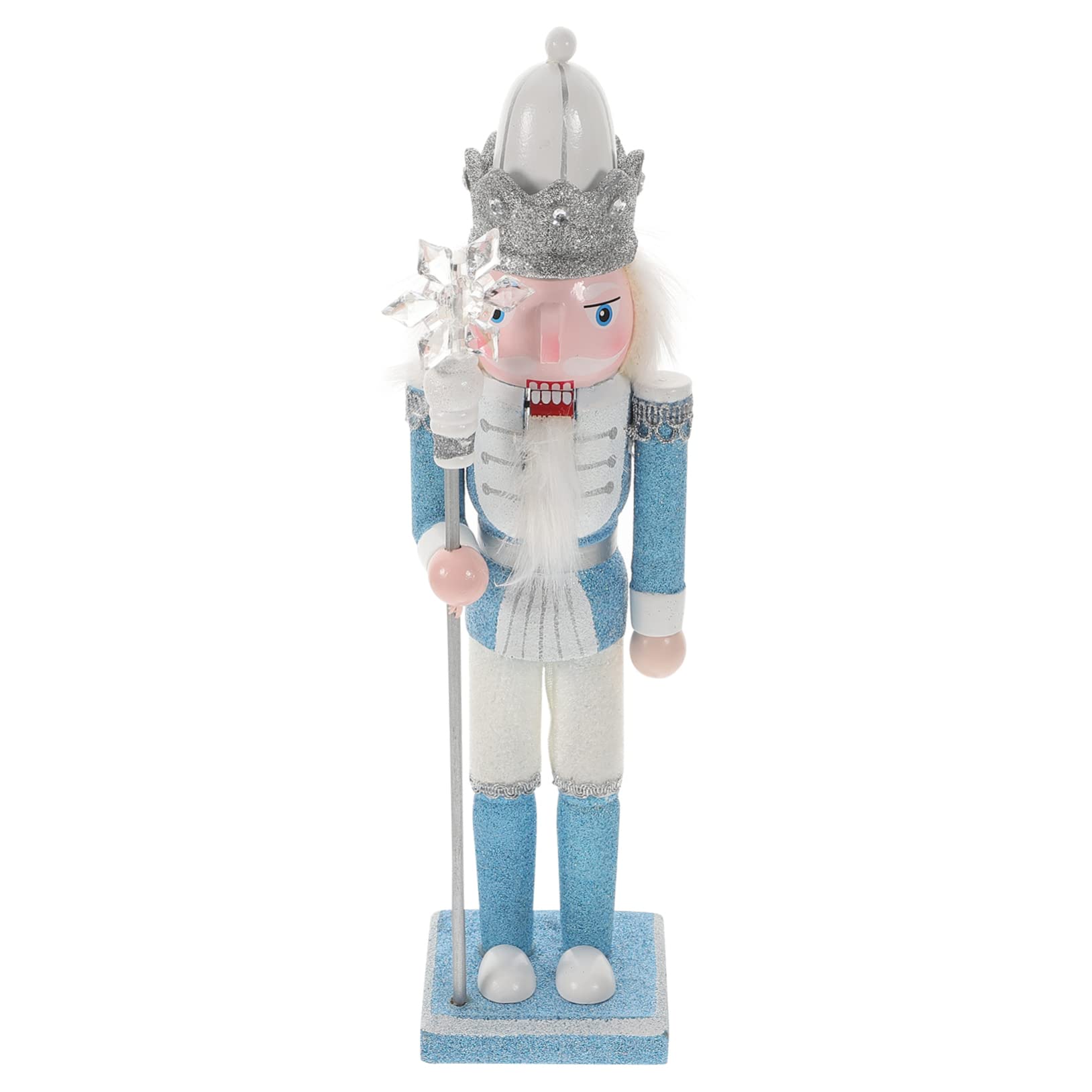 ABOOFAN Glitter Nutcracker Figurine Wooden Christmas Statue Hand-Painted Xmas Ornament for Boys and Girls Holiday Decor for Mant