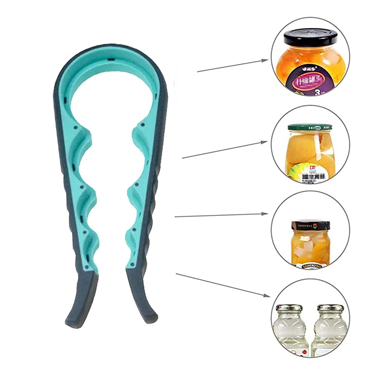 GZLT 5-in-1 Jar Opener for Seniors, Arthritis-Friendly, Zinc Material, Model 1, Blue