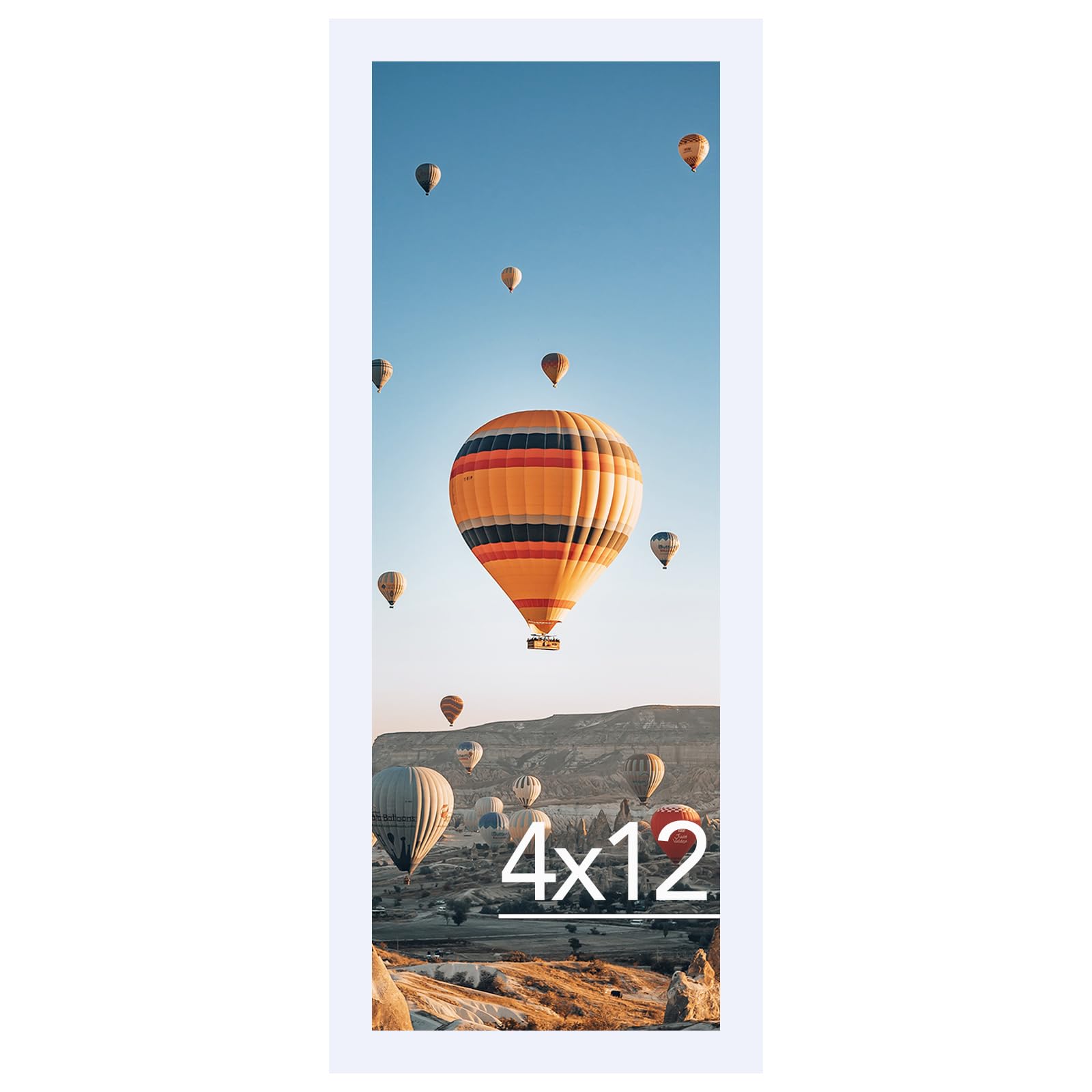 JCJMY 4x12 Picture Frame White for Wall Hanging or Tabletop, Wall Mounting Horizontally or Vertically, 4 x 12 Wall Gallery Poste