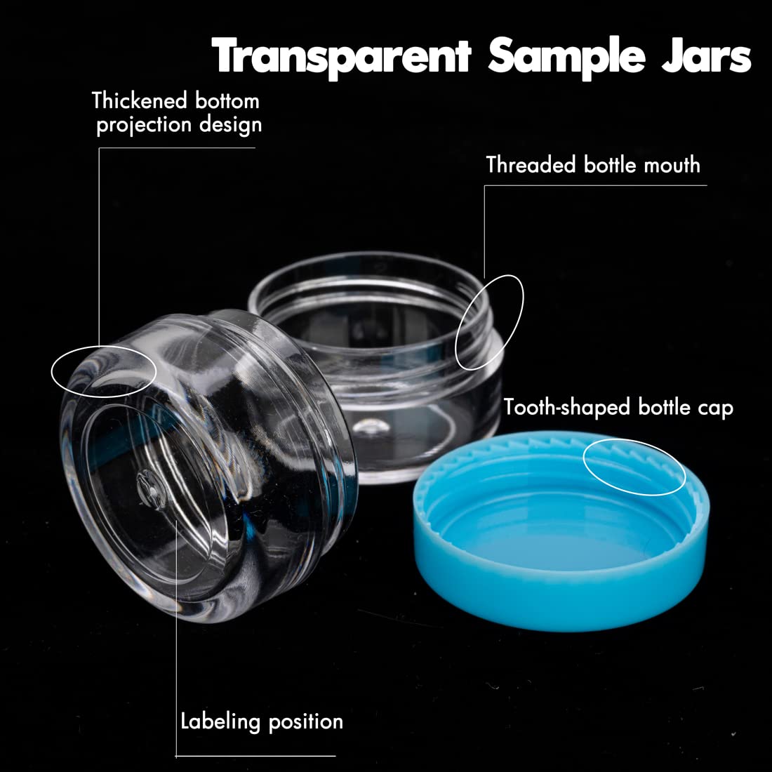 3 Gram Sample Containers With Lids, 200 Count Tiny Sample Jars, Empty Lip Balm Containers, Mini Cosmetic Containers With Lids, M