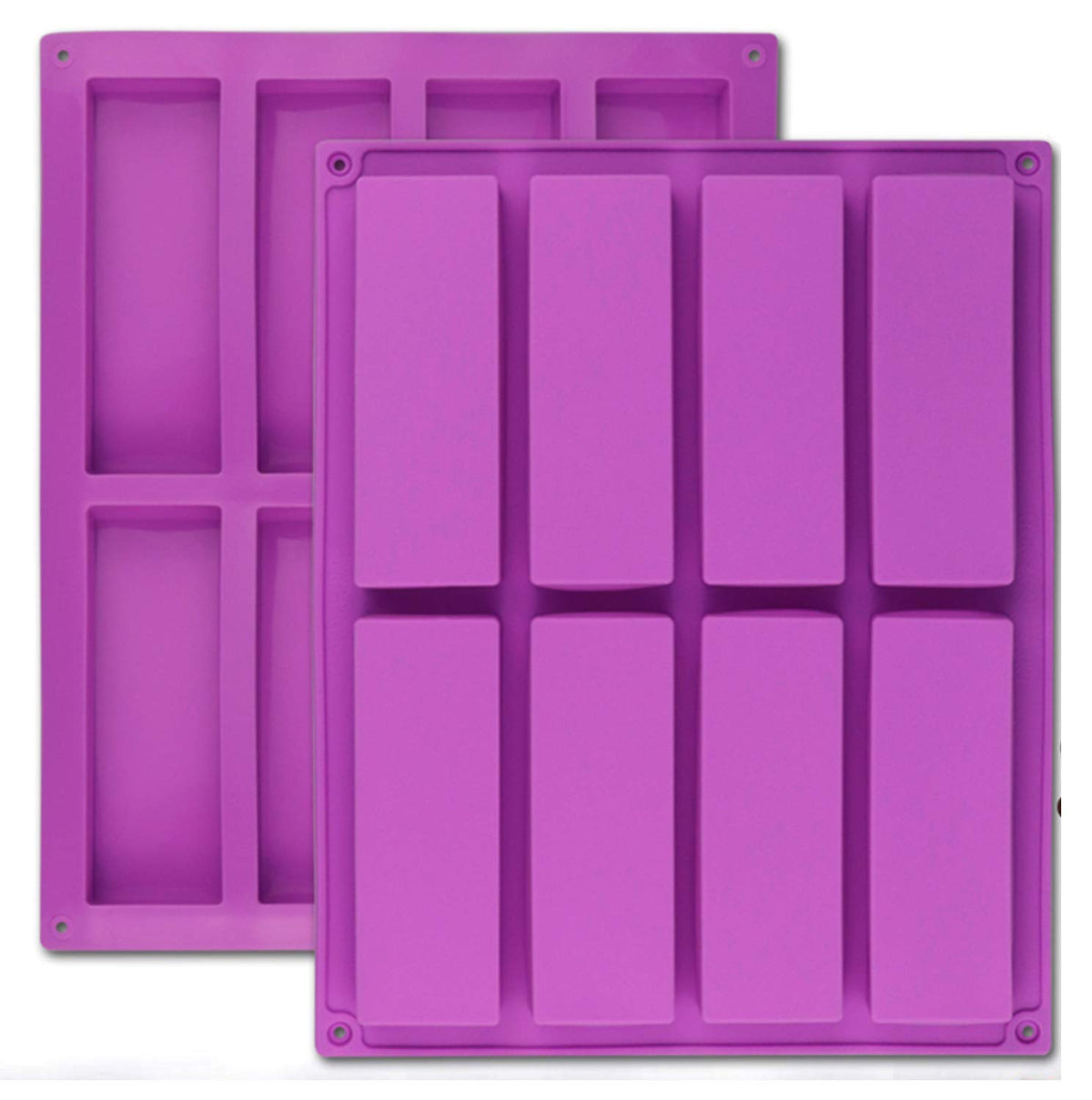 Palksky (2 Pcs) 8 Cavity Rectangle Granola Bar Silicone Mold/Nutrition/Cereal Bar Molds Energy Bar Maker For Chocolate Truffles