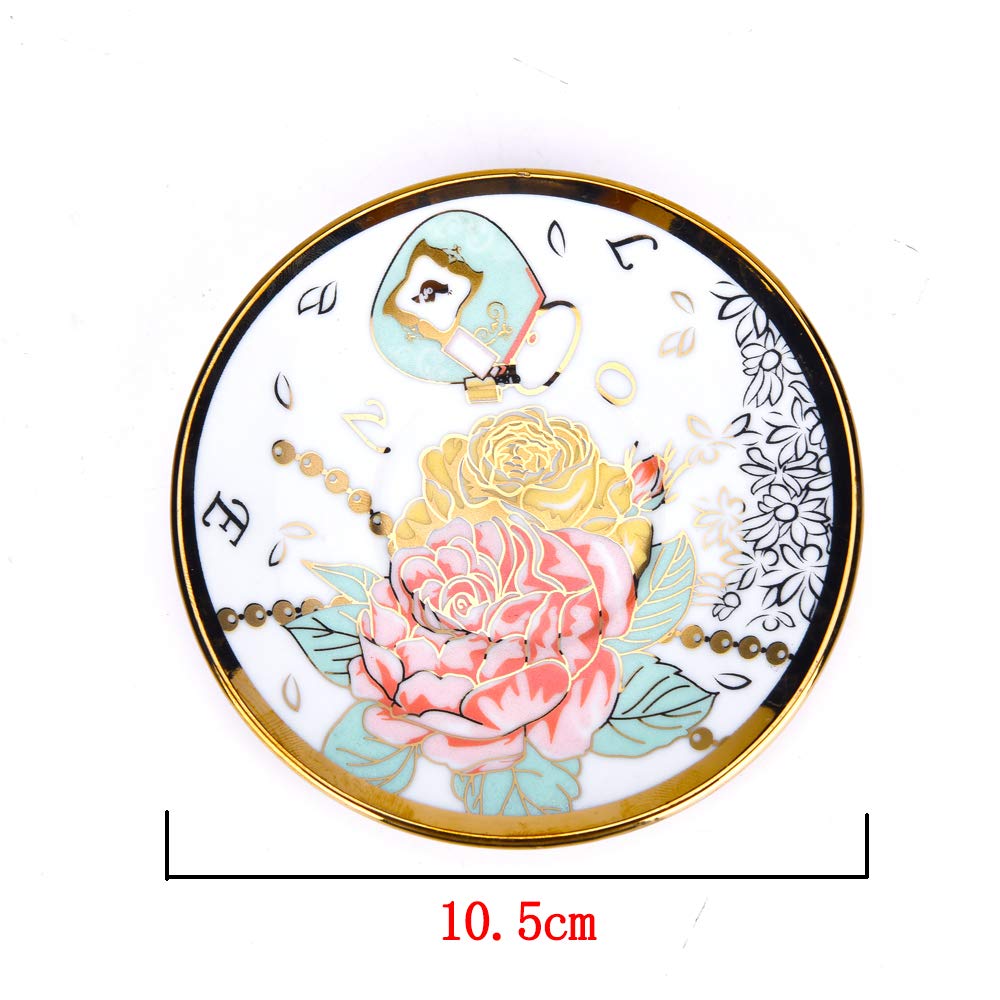 DaGiBayCn 20 Piece European Ceramic Tea Set Coffee set Porcelain Tea SetWith Metal Holder flower tea set Red Rose Painting 160ML/Cup 460ML/Pot (Large version).