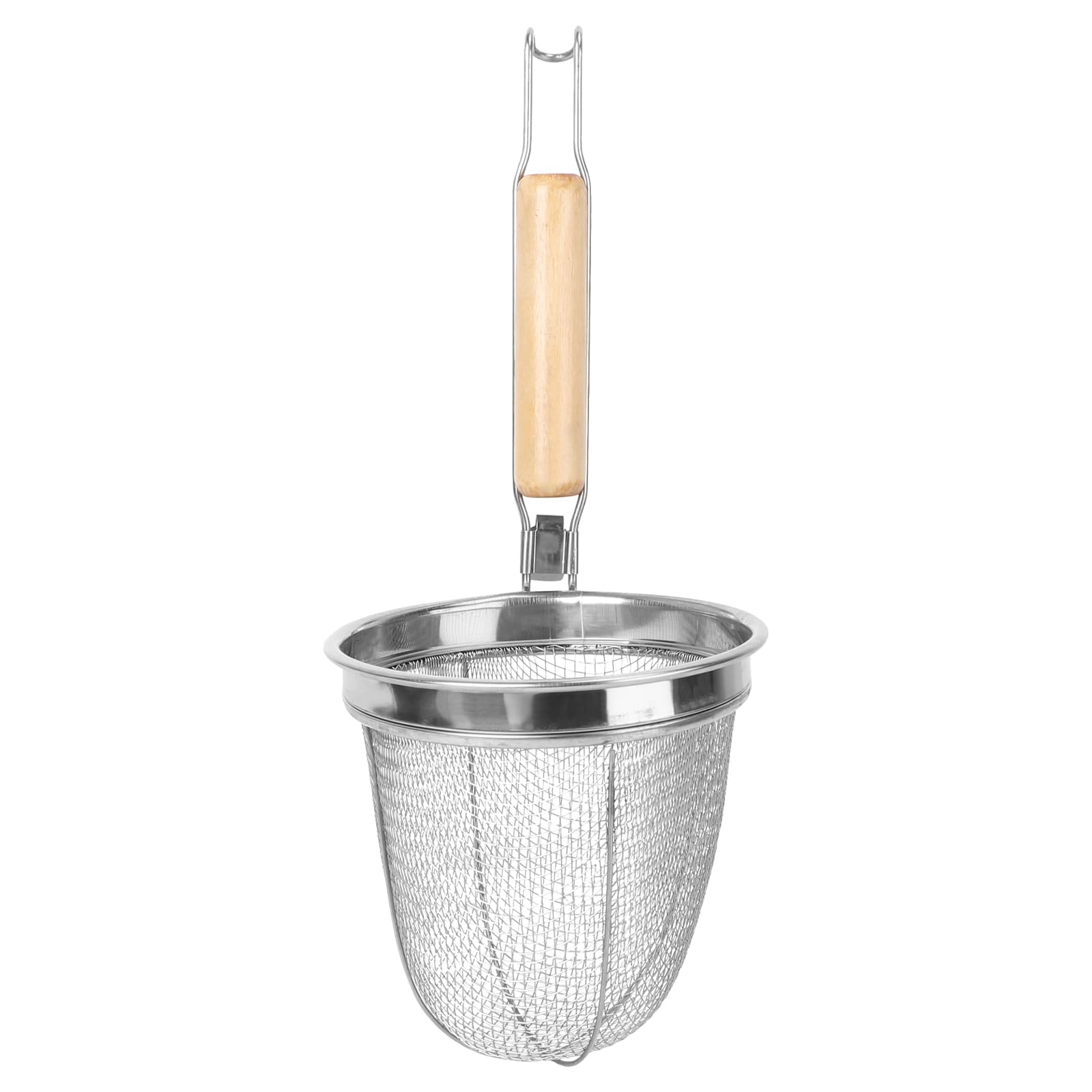 Hemoton Kitchen Stainless Steel Fine Wire Mesh Sieve Noodle Strainer Basket Cooking Filter Spoon Ladle For Pasta Ramen Deep Frie