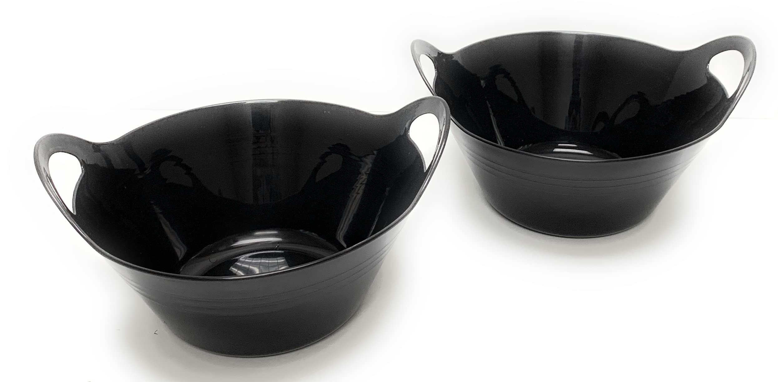 Mintra Home Plastic Bowls with Handles (4.5L Large 2pk  Strong Purple)