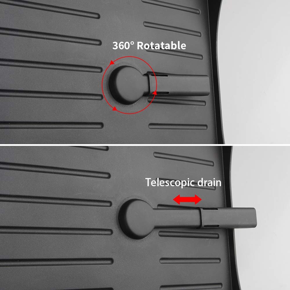 Tomorotec Never Rust Aluminum Dish Rack And Drain Board With Utensil Holder, 2-Tier Kitchen Plate Cup Dish Drying Rack Tray Cutl