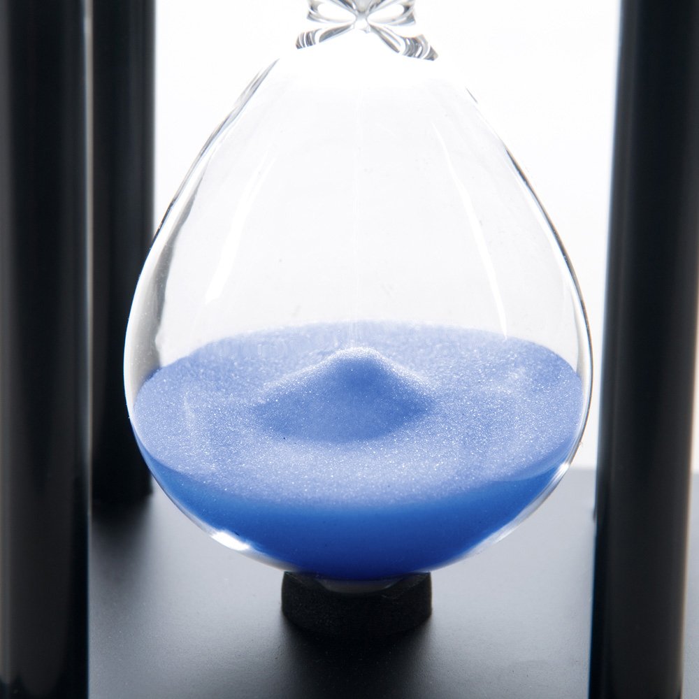 Bellaware 60 Minutes Hourglass  Wood Sand Timer  Blue