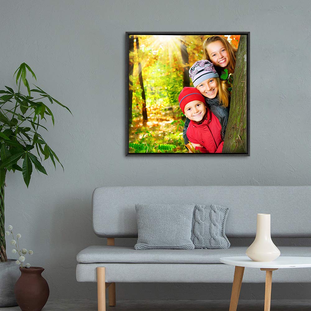 Wall26 Framed Custom Canvas Wall Art For Living Room, Bedroom Canvas Prints For Home Decoration Ready To Hang - 16''X16'', Black