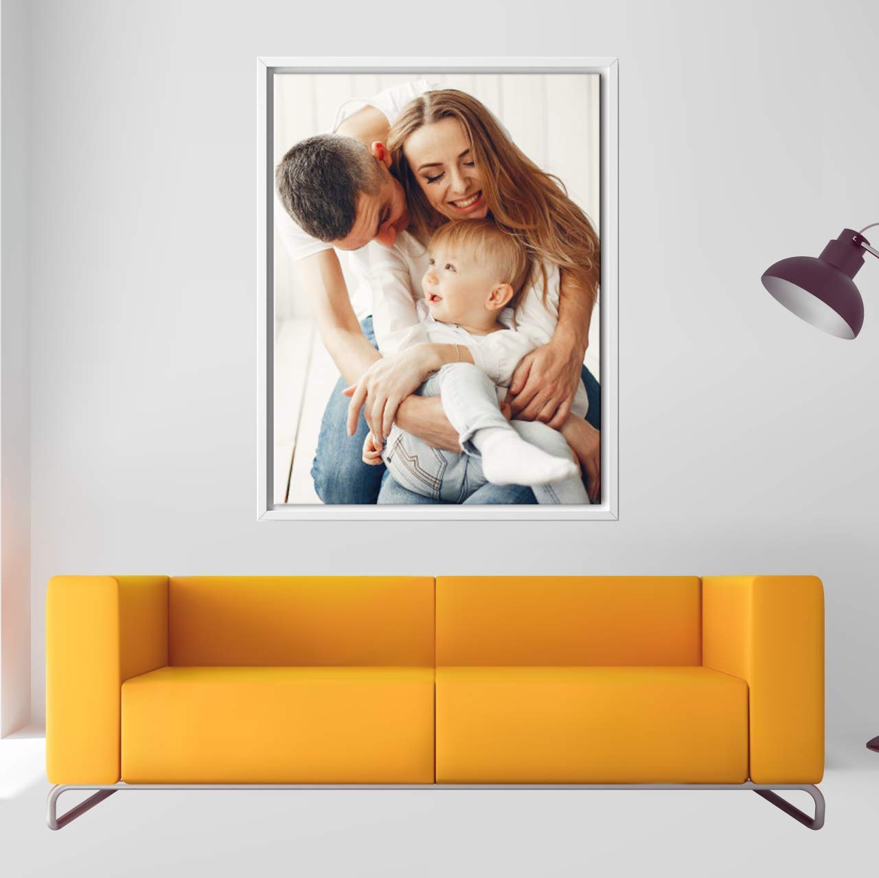 Canvas Floating Frame, Picture Wall Art Painting Frame For Finished Canvas Painting 1-1/4 Deep Picture Art Wall Decor. (White, 2