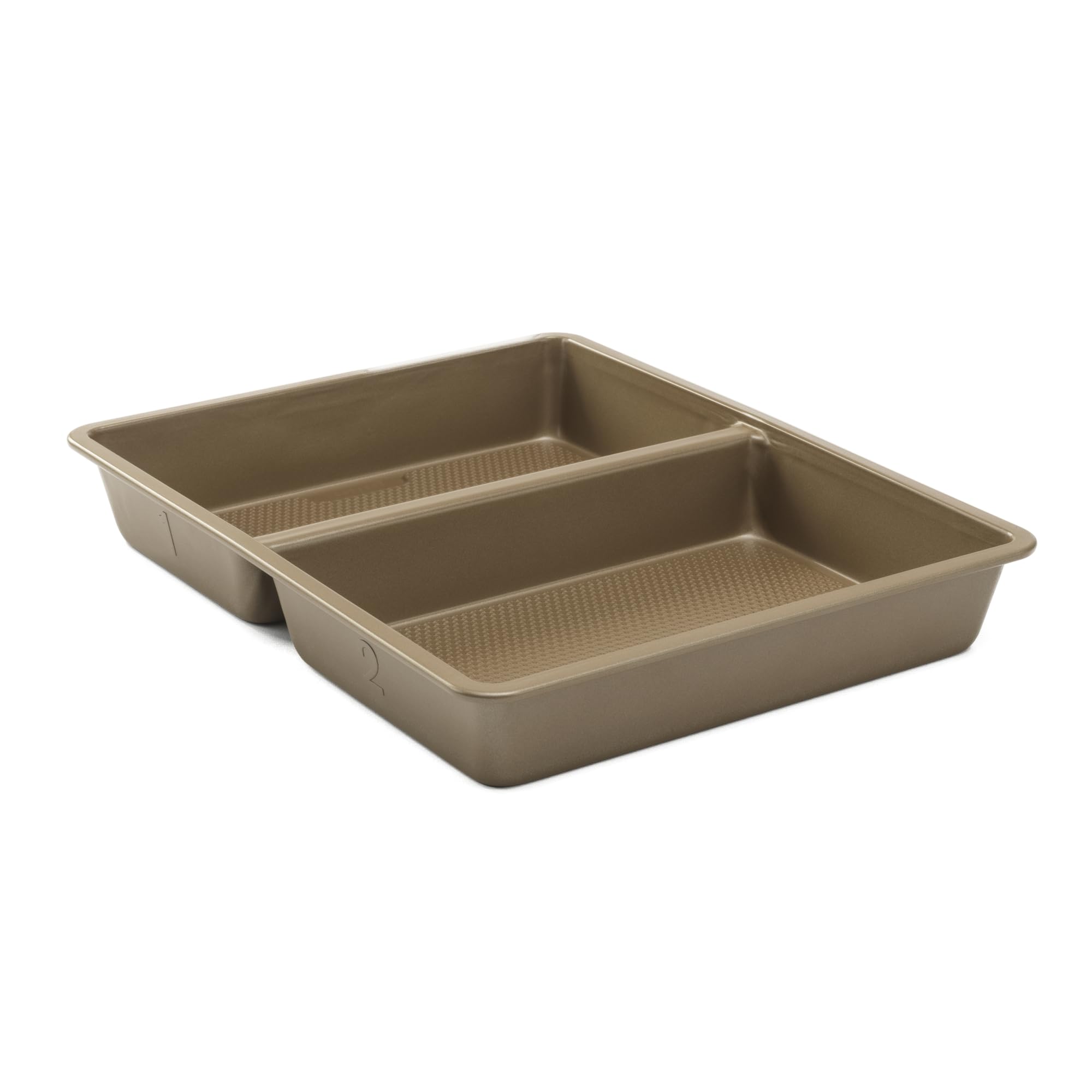 Goodcook 11    X 14    Nonstick Divided Oblong Pan - 2-In-1 Textured Cooking Pan, Baking Dish, Scratch-Resistant Carbon Steel Ov