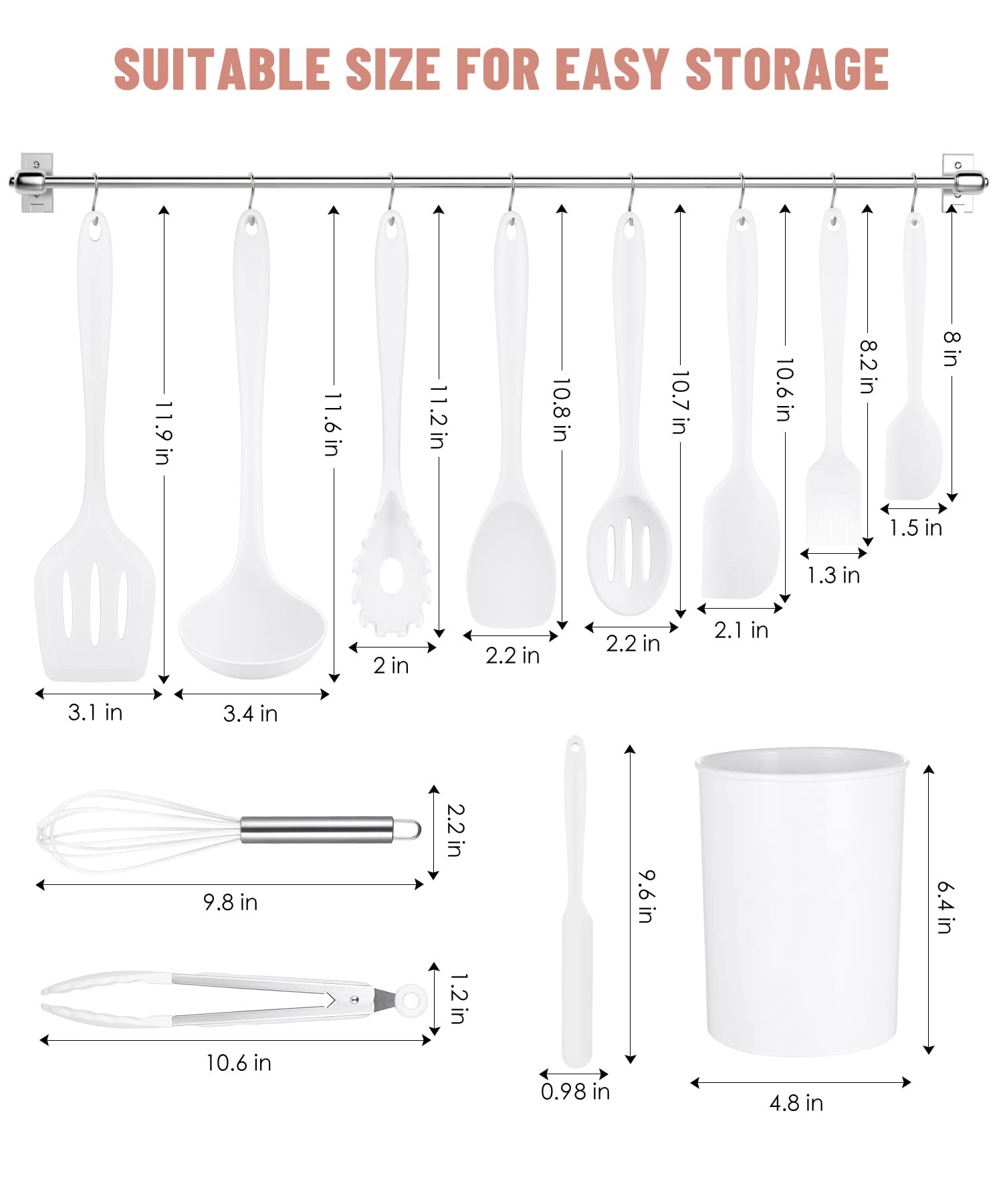 Kitchen Utensils Set-12 Pieces Silicone Cooking Utensils Set (Dishwasher Safe) 392F Heat Resistant Spatula Set,Kitchen Utensil S