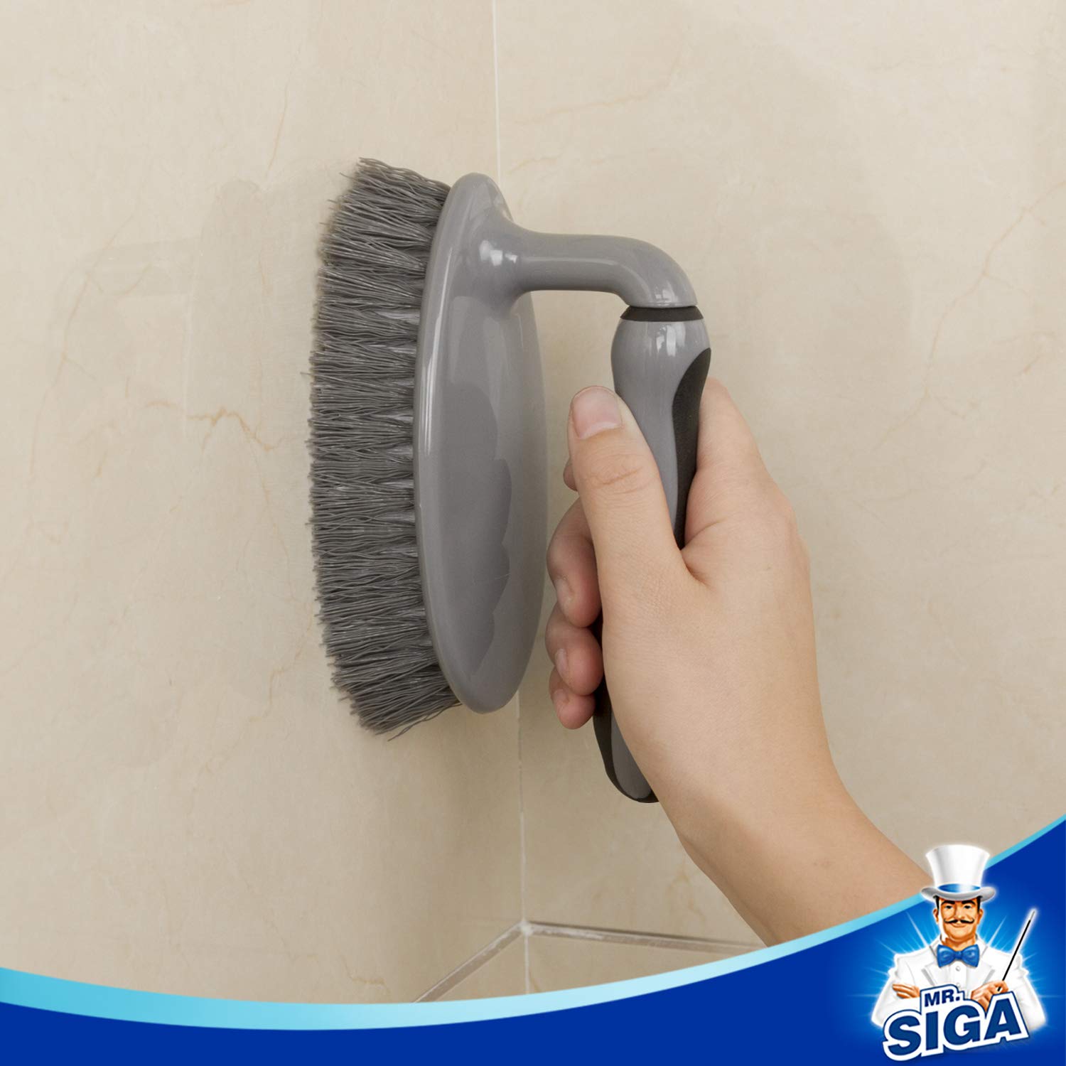 MRSIgA Heavy Duty Scrub Brush with comfortable grip  cleaning Brush for Bathroom  Shower  Sink  Floor  2-Pack