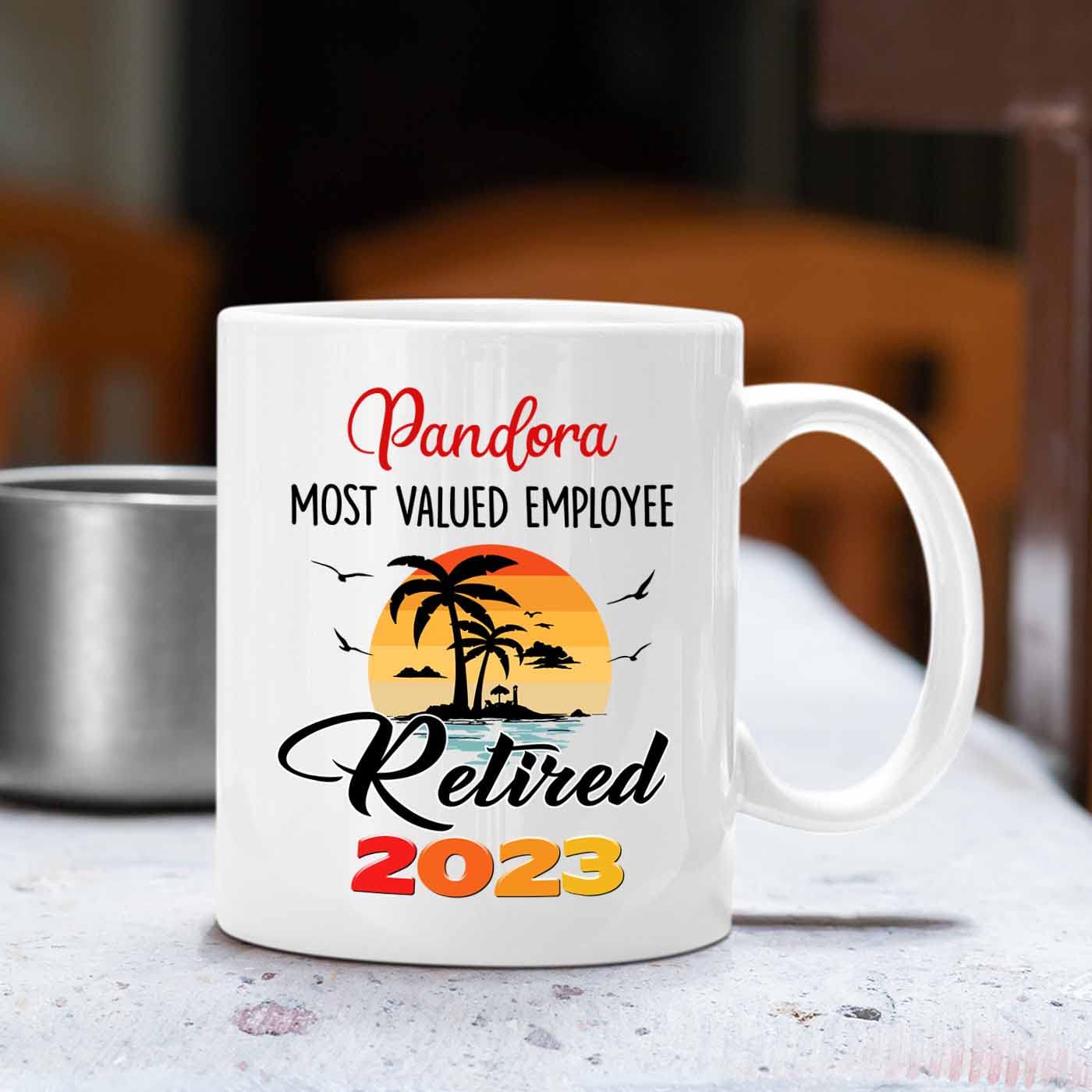 Retirement Coffee Cup Gift For Grandpa Grandma Dad Mom Friends Coworkers Retiree, Personalized Name And Year Retired Travel Mug