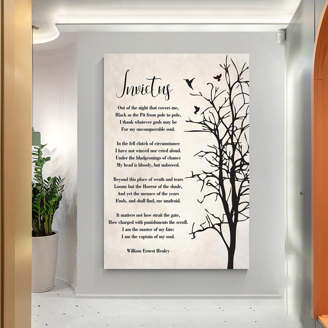 Invictus Poem Wall Art  Invictus Poem Canvas Print Wall Decor  Invictus I Am The Master Of My Fate  Inspirational Wall Art  Famo