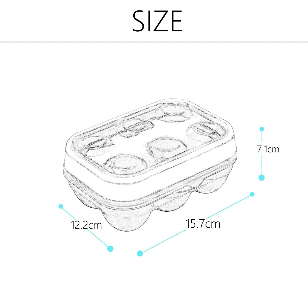 Jamor 6 Grid Egg Storage Box Refrigerator Crisper Egg Protection Box Portable Egg Carriage Container For Camping Picnic Essentia