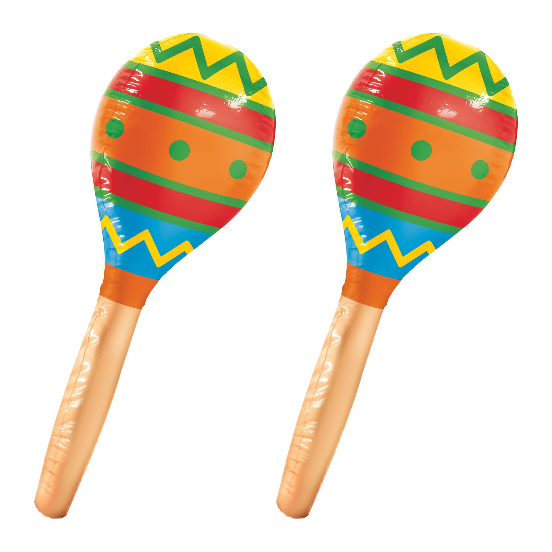 Beistle 2 Piece Inflatable Maracas For Fiesta Parties, Cinco De Mayo And Mexican Theme Decorations, 30'', Multicolor