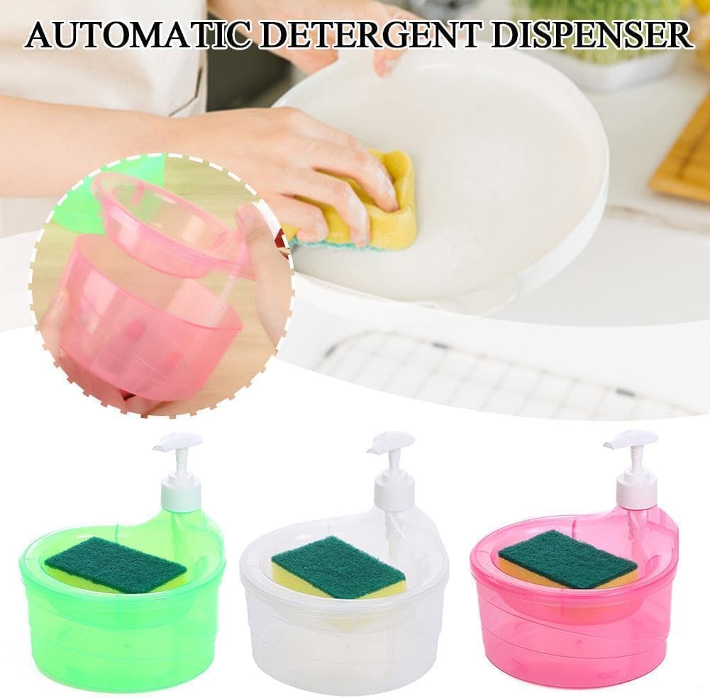 LUMONY Double Layer Soap Dispenser for Bathroom Accessories Dishwasher Liquid Holder Liquid Dispenser Pump with Sponge Holder Ki