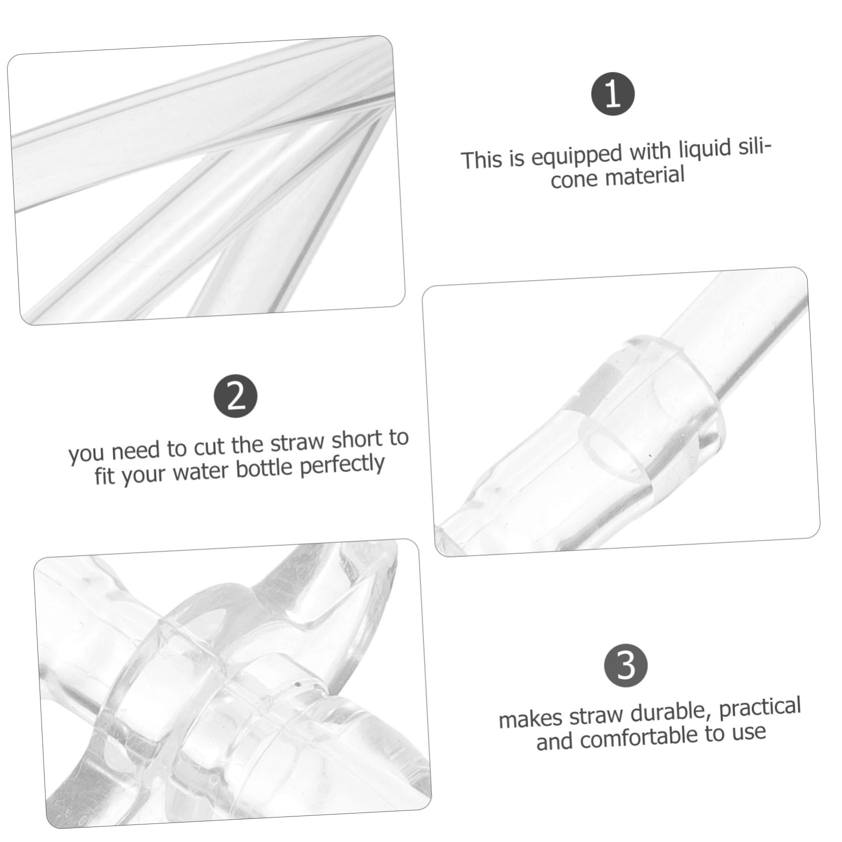1 Set Water Bottles Silicone Straws For Silicone Smoothie Straws Liquid Silicone Wear-Resistant Straw Washable Water Bottle Stra