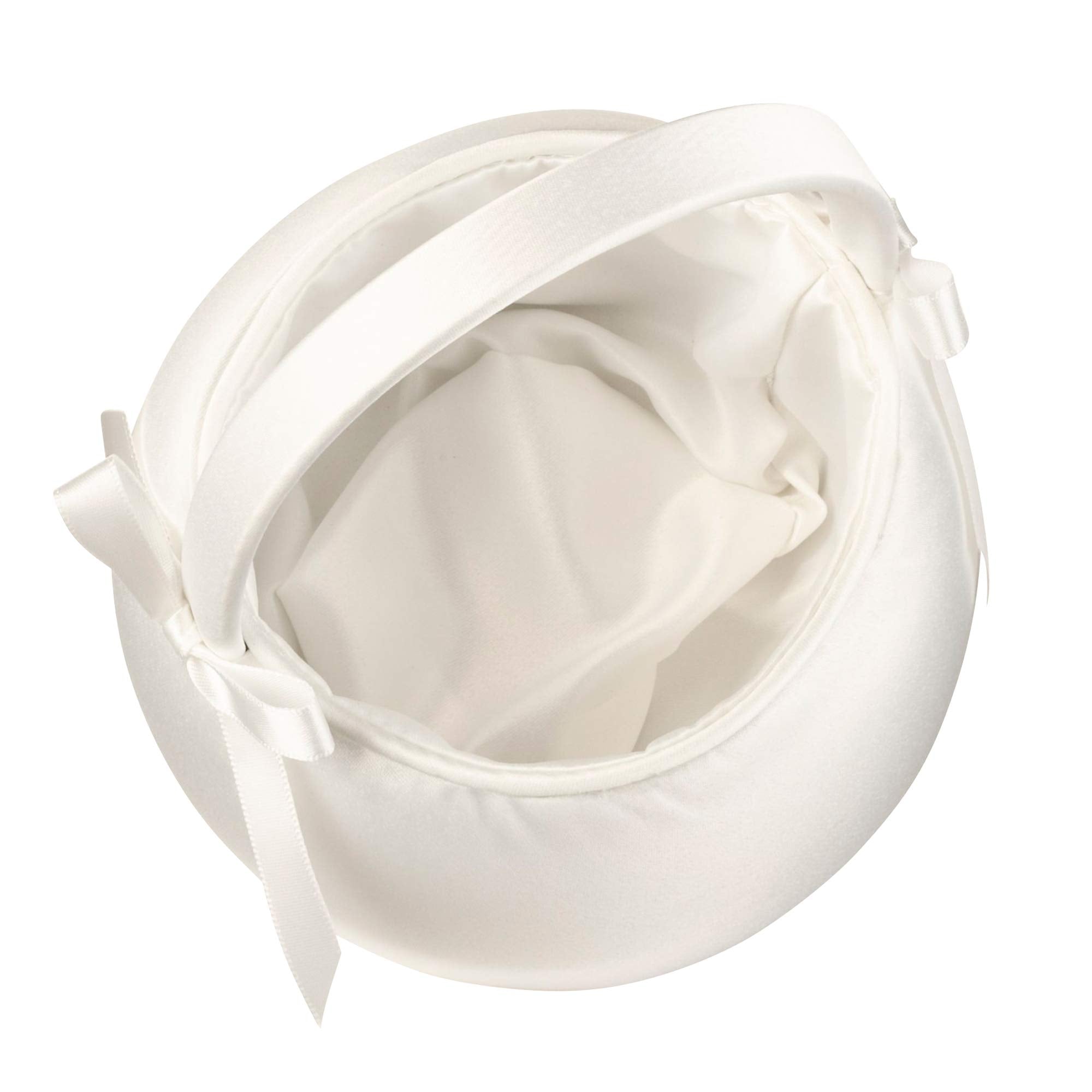 Lillian Rose White Satin Flower Girl Basket, 4.75
