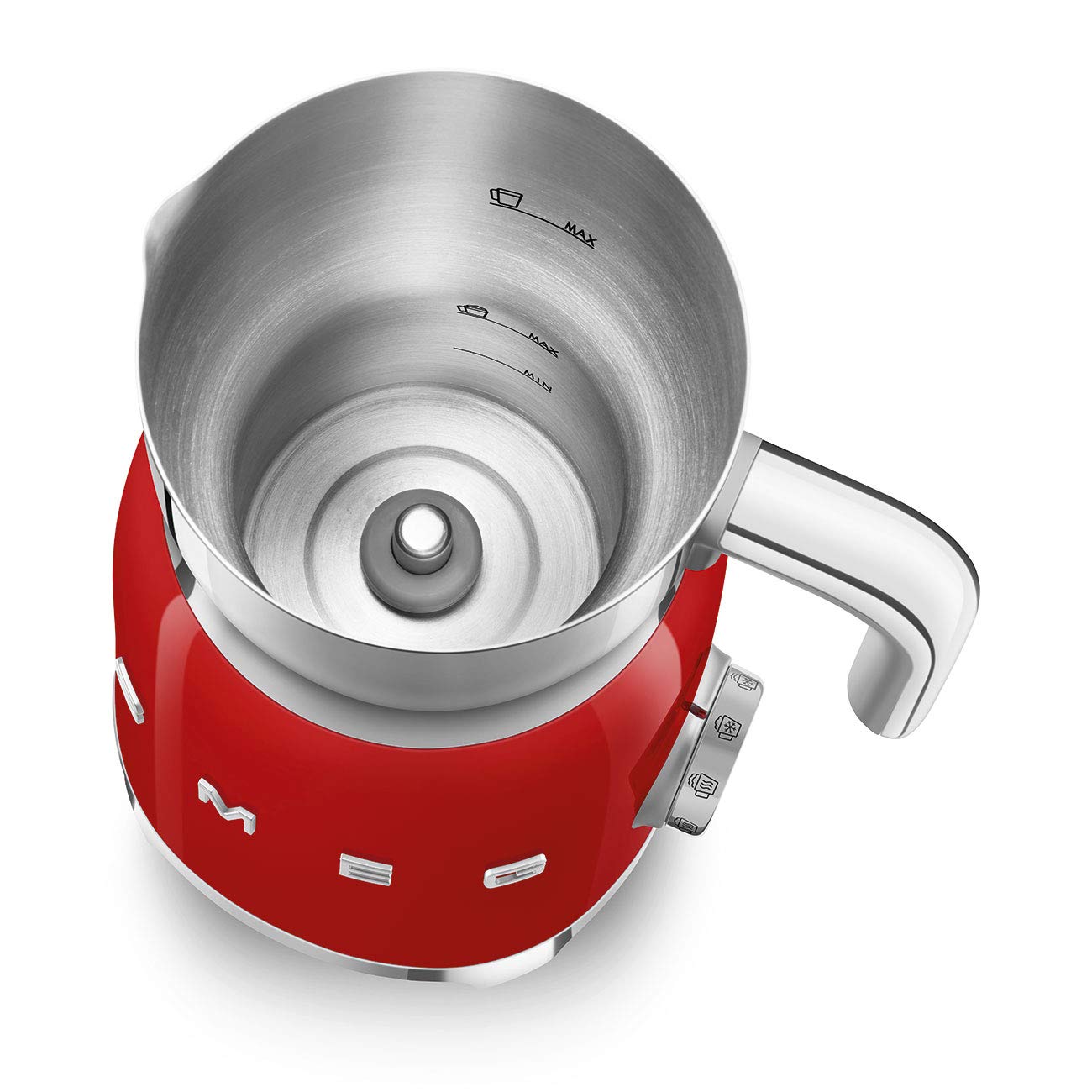 Smeg Retro 50'S Style Milk Frother With 2 Disks 6 Preset Programs Hot Or Cold Frothing And Induction Heating (Red)