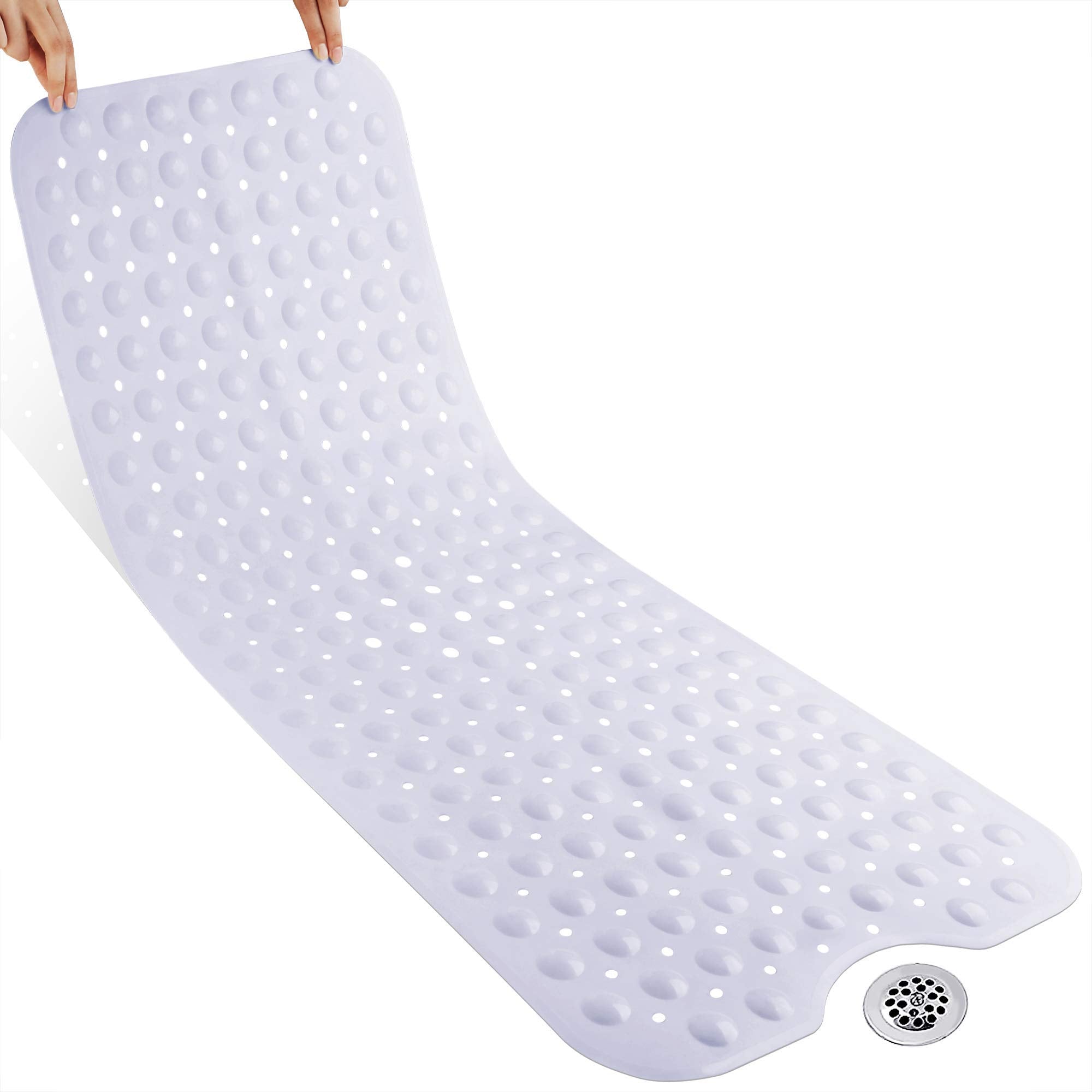 Yimobra 2-Pack Shower Mat Bathtub Mat Non Slip 40 x 16, Bath Mat for Tub Floor with Big Suction Cups and Drain Holes, Machine Wa