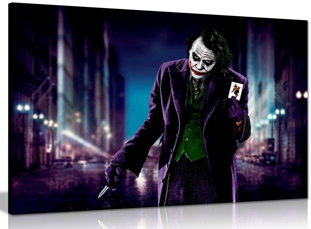 Joker & Card Batman Canvas Wall Art Picture Print (18X12In)