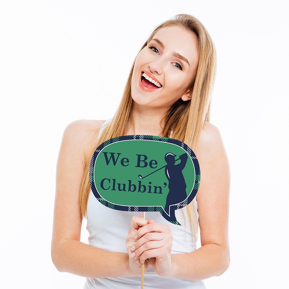 Big Dot Of Happiness Funny Par-Tee Time - Golf - Party Photo Booth Props Kit - 10 Piece