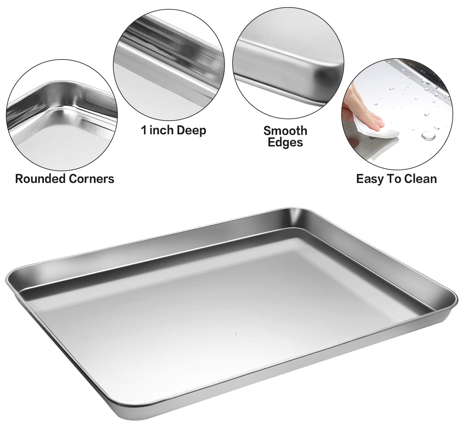 Stainless Steel Baking Sheet Tray Cooling Rack With Silicone Baking Mat Set, Cookie Pan With Cooling Rack, Set Of 6 (2 Sheets +