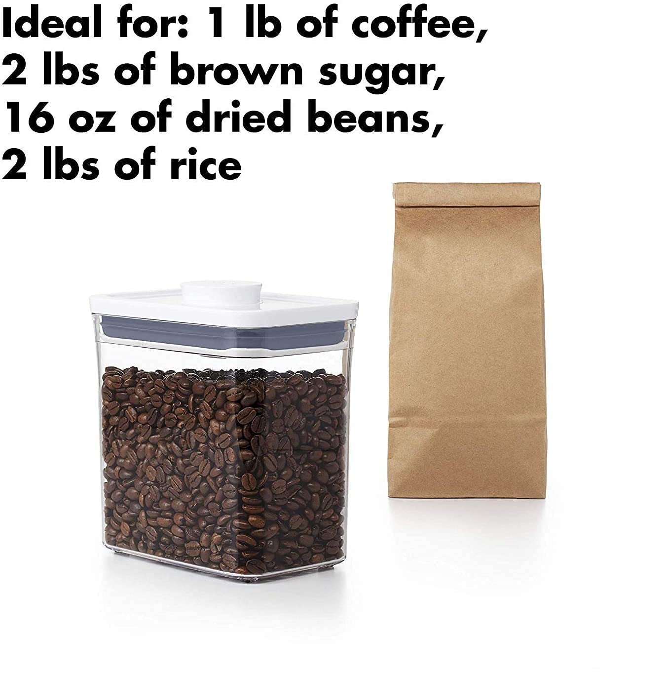 Oxo Goodgrips Pop Container - Airtight Food Storage - 1.7 Qt Rectangle (Set Of 4) For Coffee And More