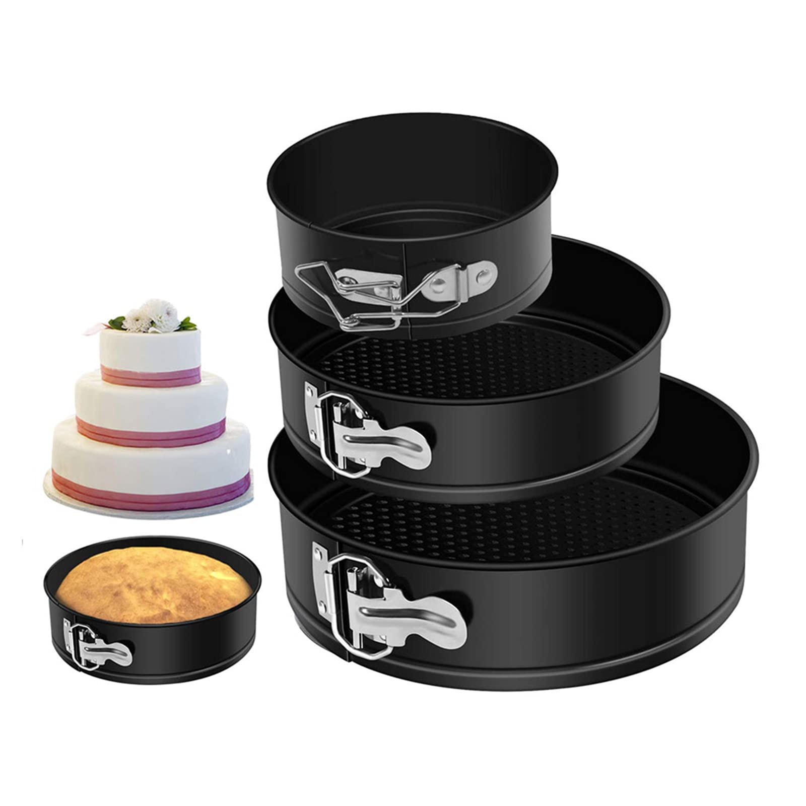 Xigui Cheesecake Pan, Springform Cake Pan Set - Pack Of 3, Nonstick Round Baking Pans With Removable Bottom, Cake Pans For Mini